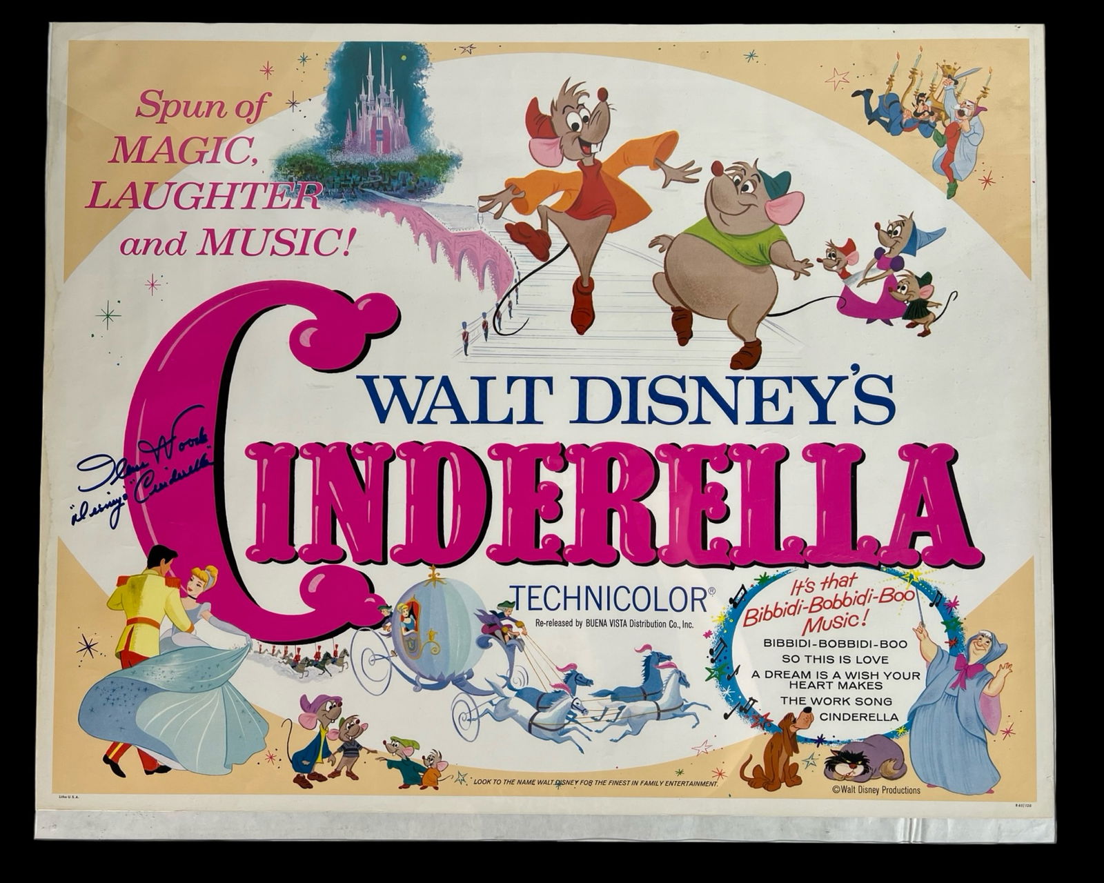 Disney's Cinderella Poster Signed by Ilene Woods (1 of 4)
