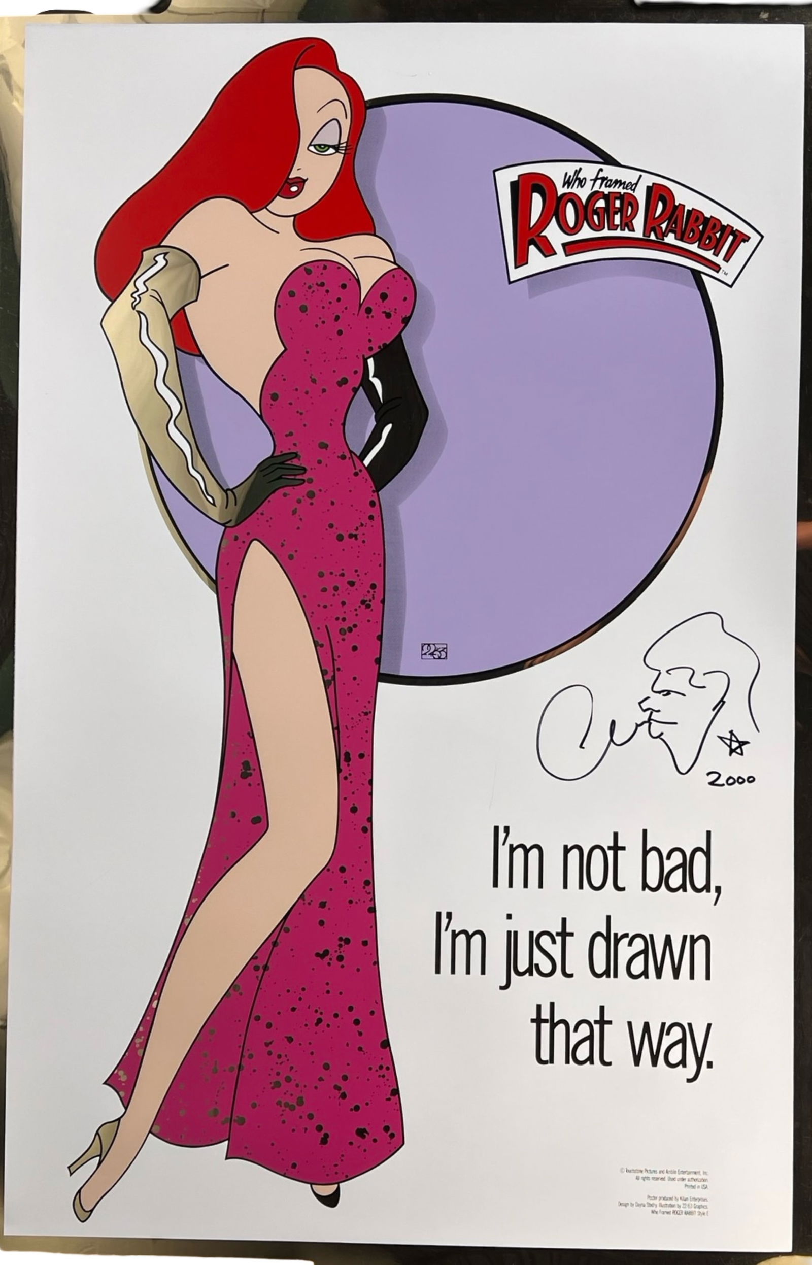 Jessica Rabbit Poster- Signed by Charles Fleischer (1 of 6)