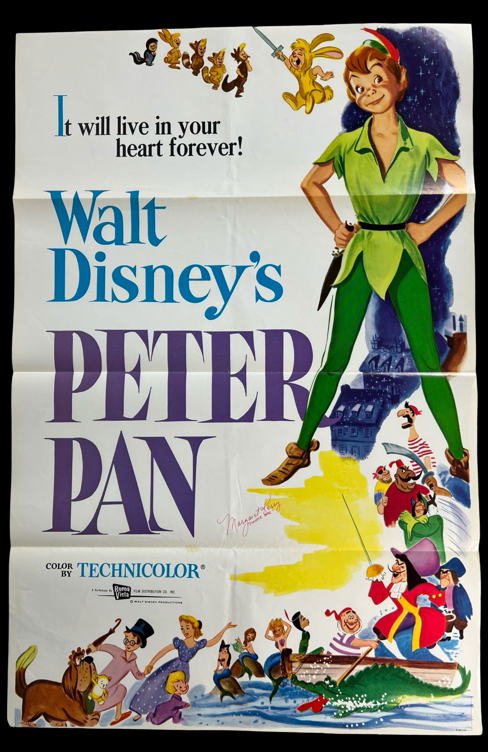 Disney's Peter Pan Poster Signed by Margaret Kerry (1 of 6)