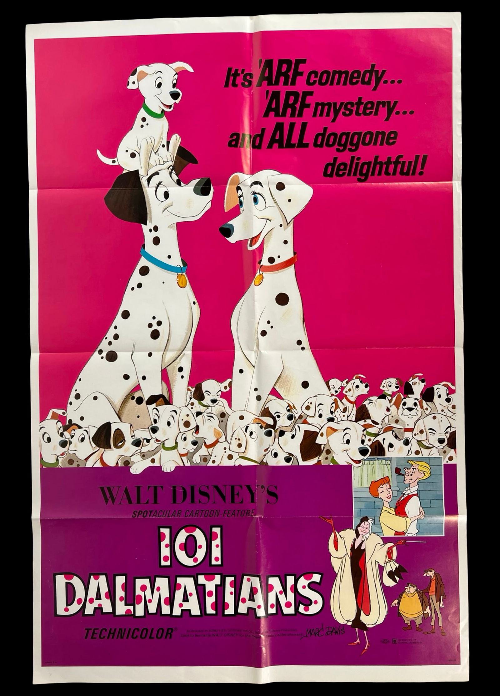 Disney 101 Dalmatians Poster Signed by Marc Davis (1 of 6)