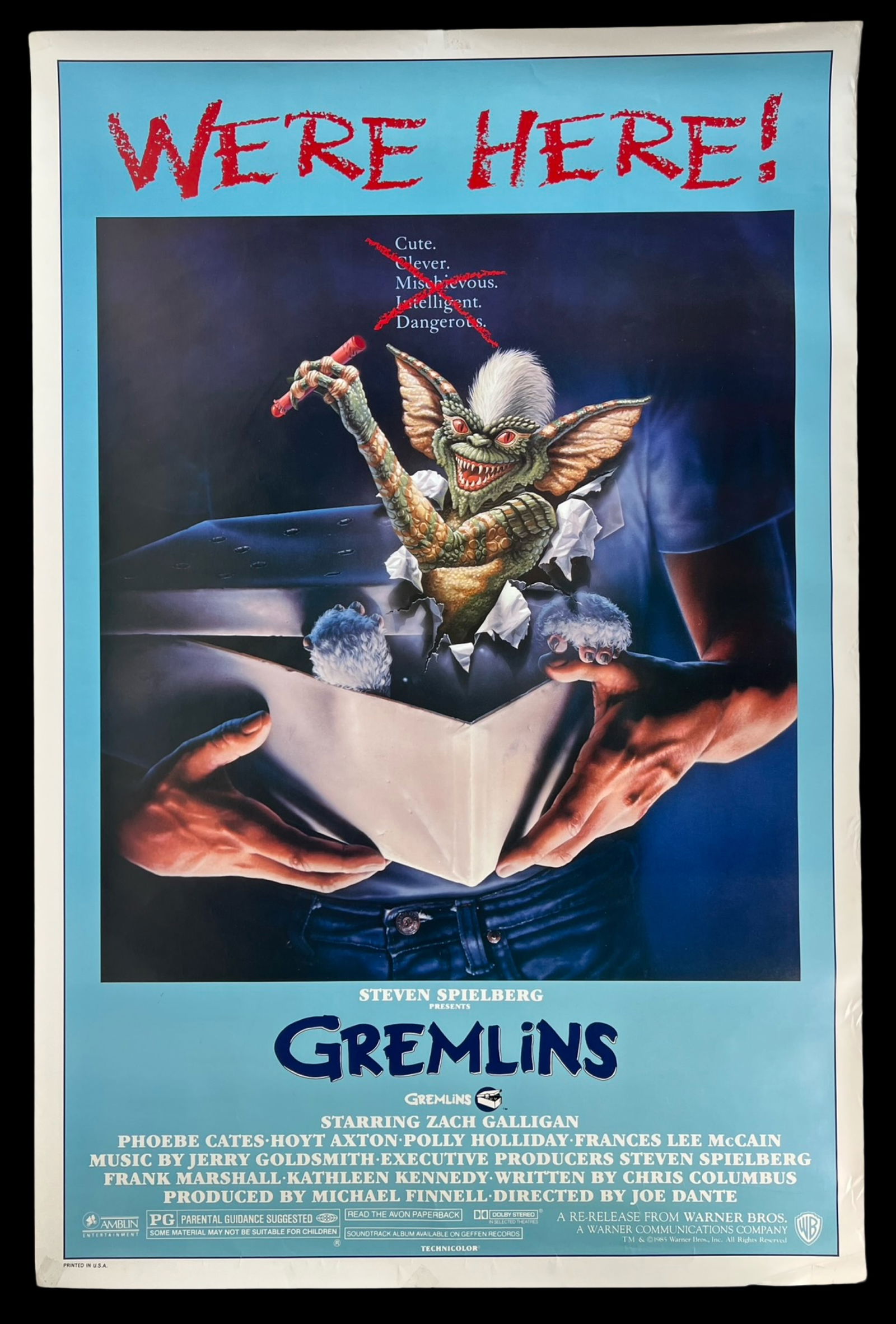 1985 "Gremlins" We're Here!  Theatrical Poster (1 of 4)