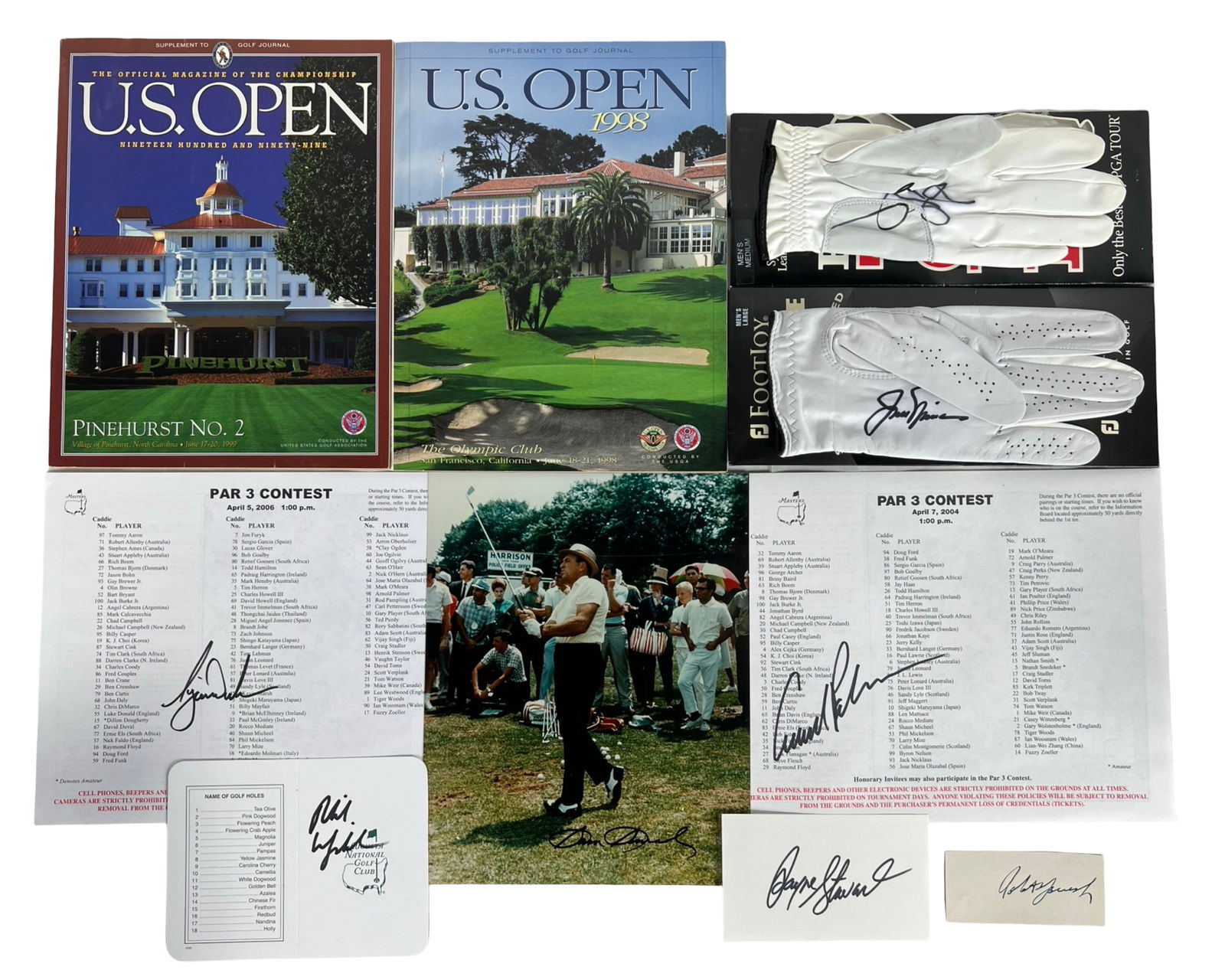 Golf Legends Autograph Collection- Palmer, Woods, (1 of 10)