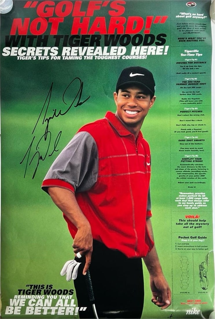 Tiger Woods Signed "Golf's Not Hard!" Promo Poster (1 of 3)