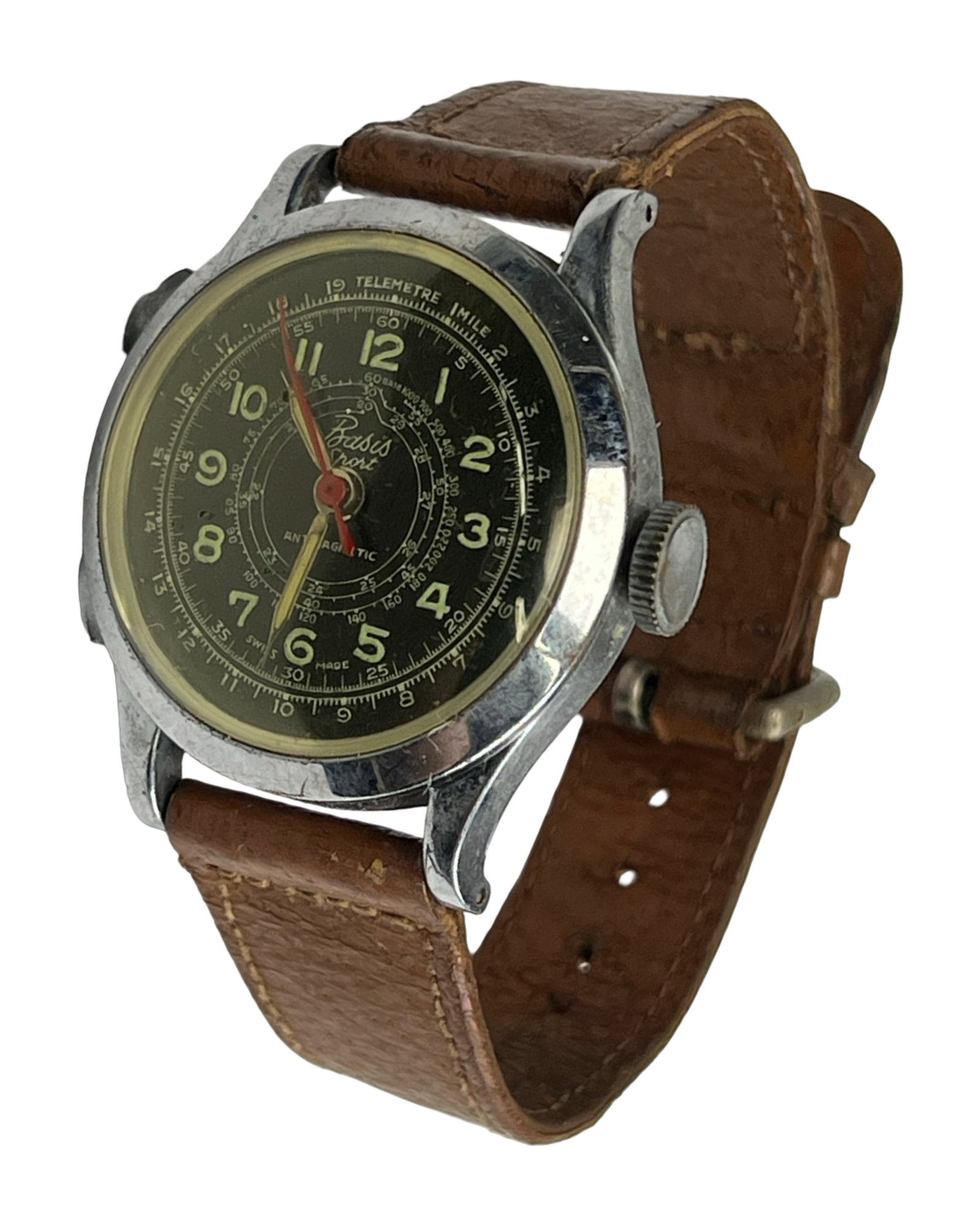 Vintage Basis Sport Swiss Made Military Watch: Vintage Basis Sport Swiss Made Military Watch. Some age related wear, working condition.