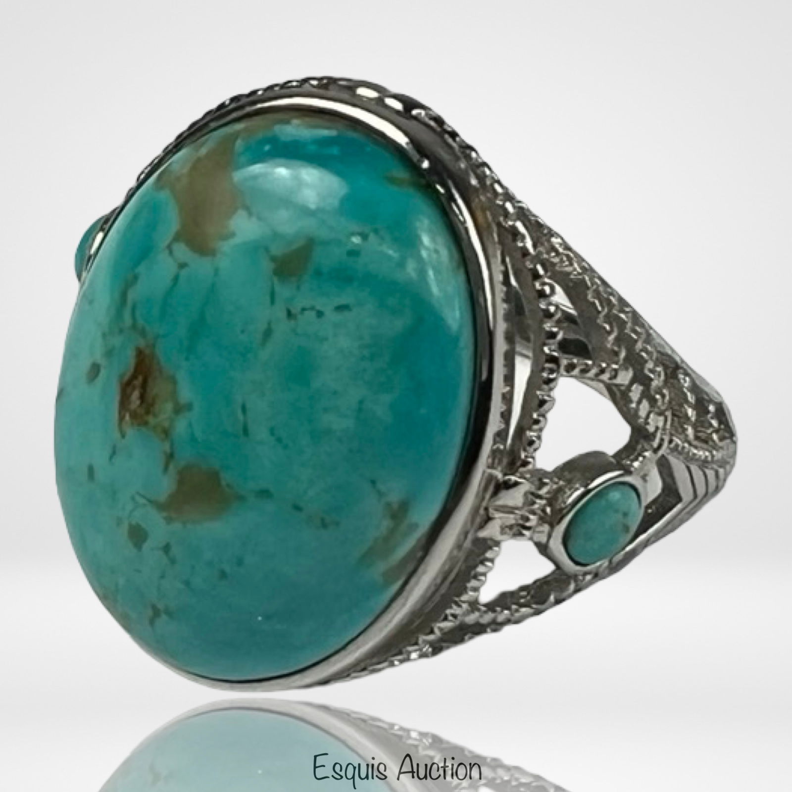Sterling Silver Lady's Ring with Turquoise (1 of 3)