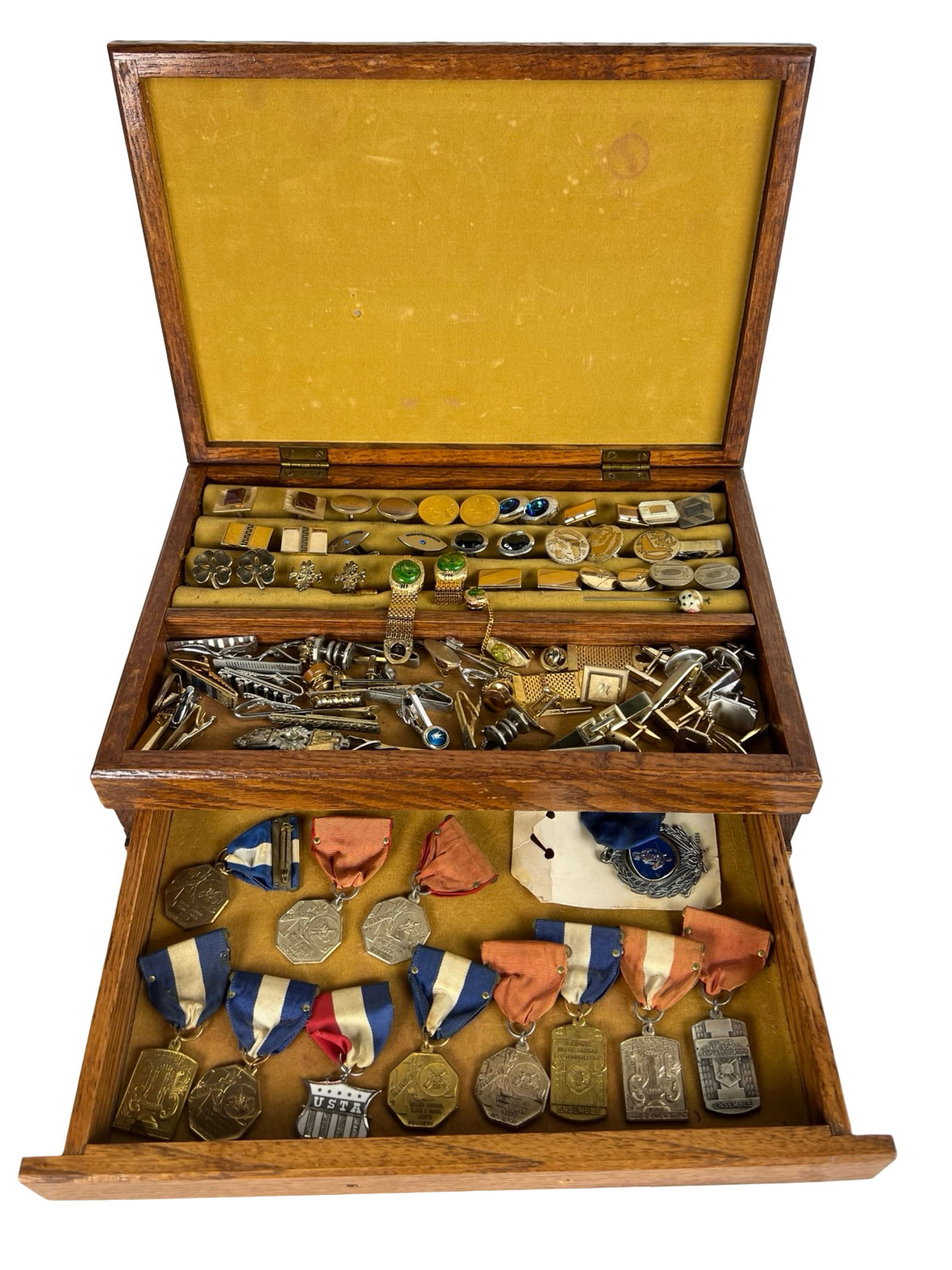 Men's Jewelry Box- Cuff Links, Tie Bars, Medals (1 of 4)