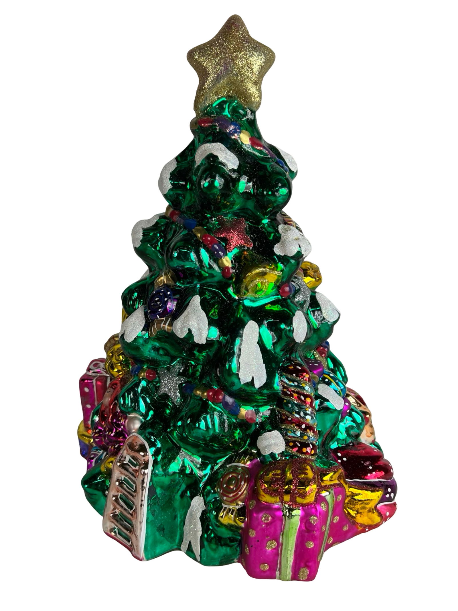 14" Colorful Glass Christmas Tree with Presents (1 of 4)