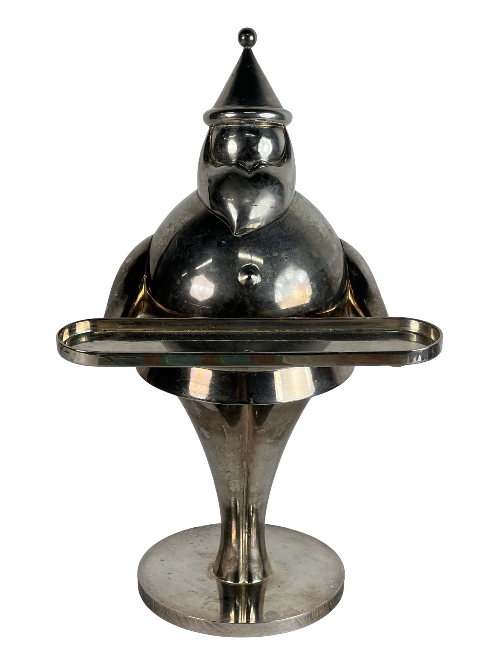 Pottery Barn Silver-Plated Santa Candle Holder (1 of 3)