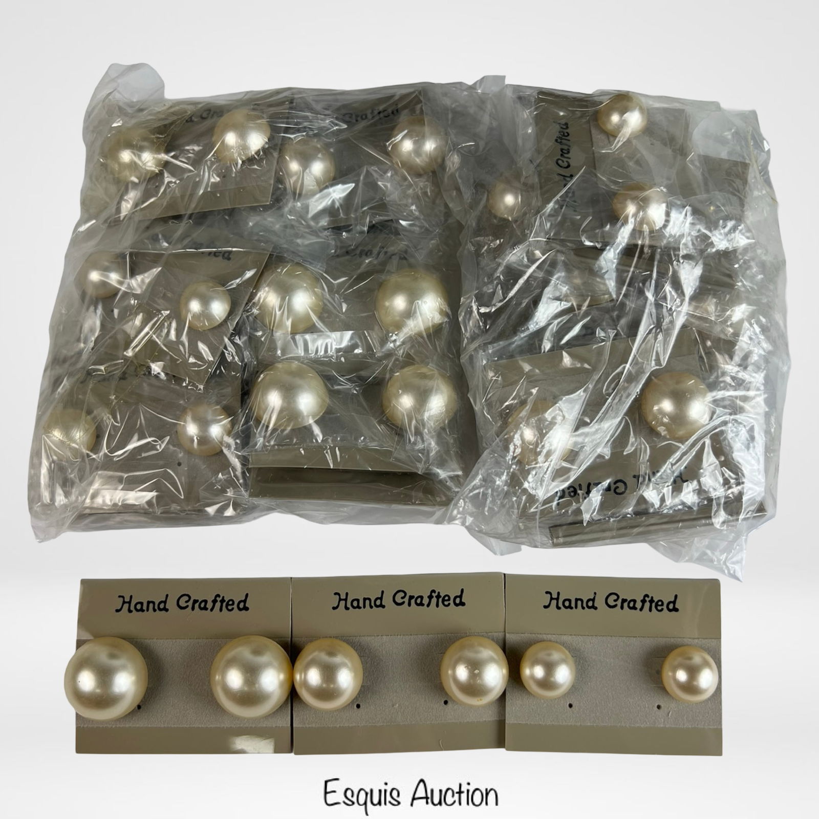 24 Handcrafted Faux Pearl Button Earrings (1 of 1)