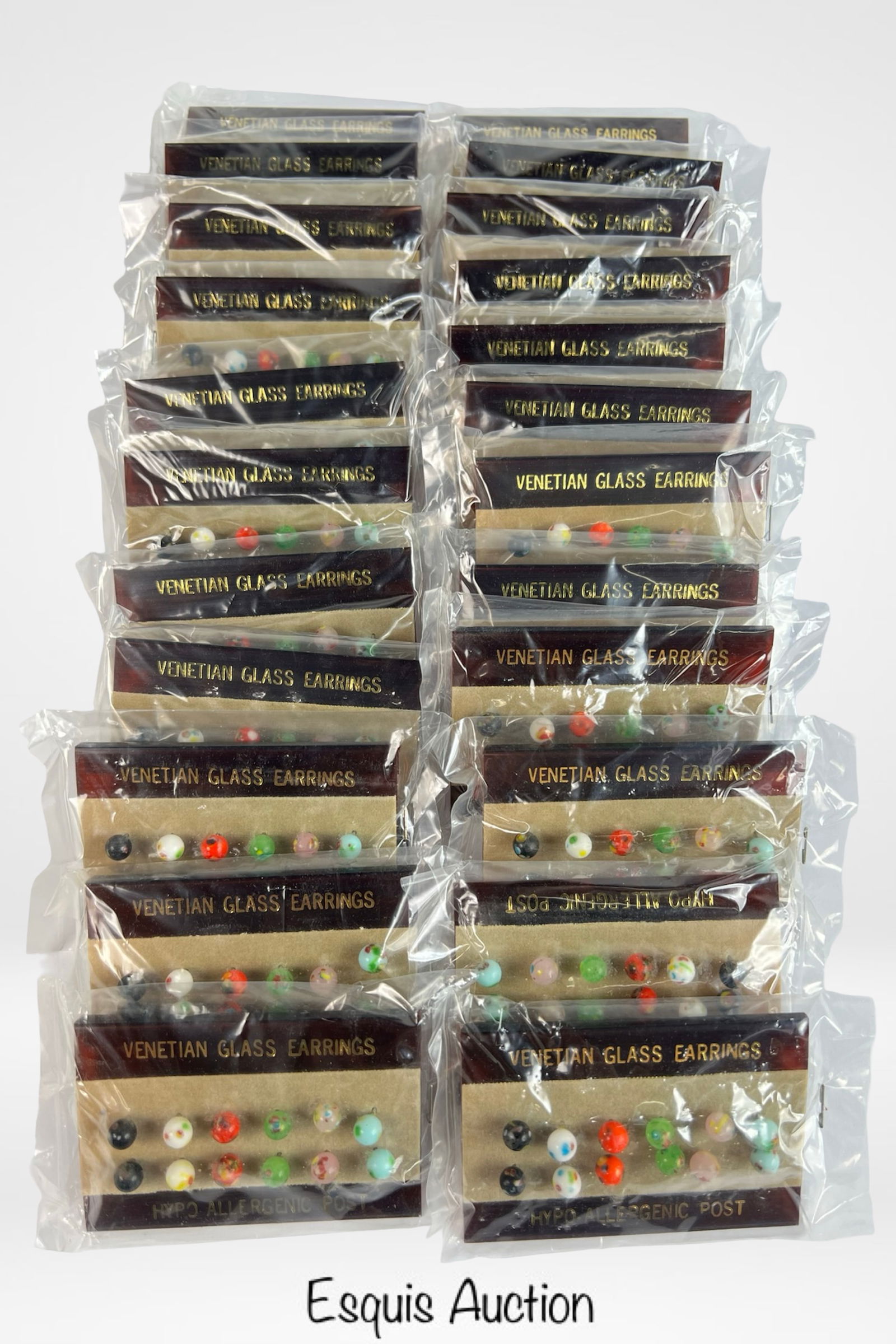 Lot of 24 Venetian Glass Stud Earrings (1 of 1)