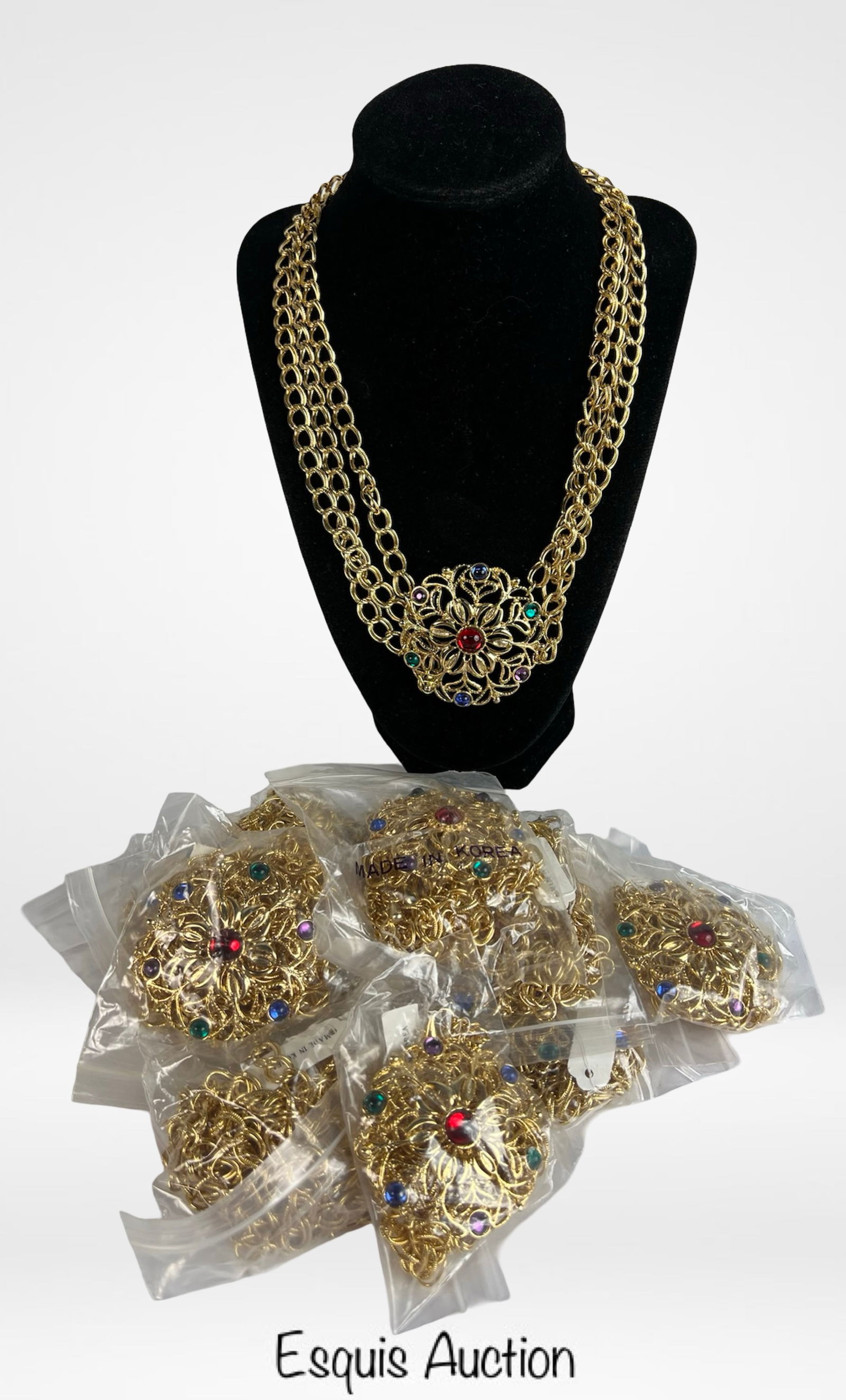 Lot of 24 Gold-Tone Statement Necklaces (1 of 1)
