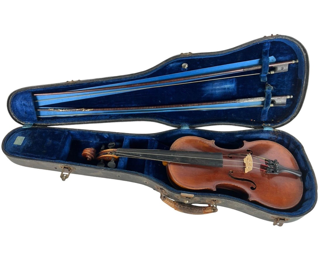 Vintage French Caron 3/4 Violin w/ Bow & Hard Case (1 of 10)