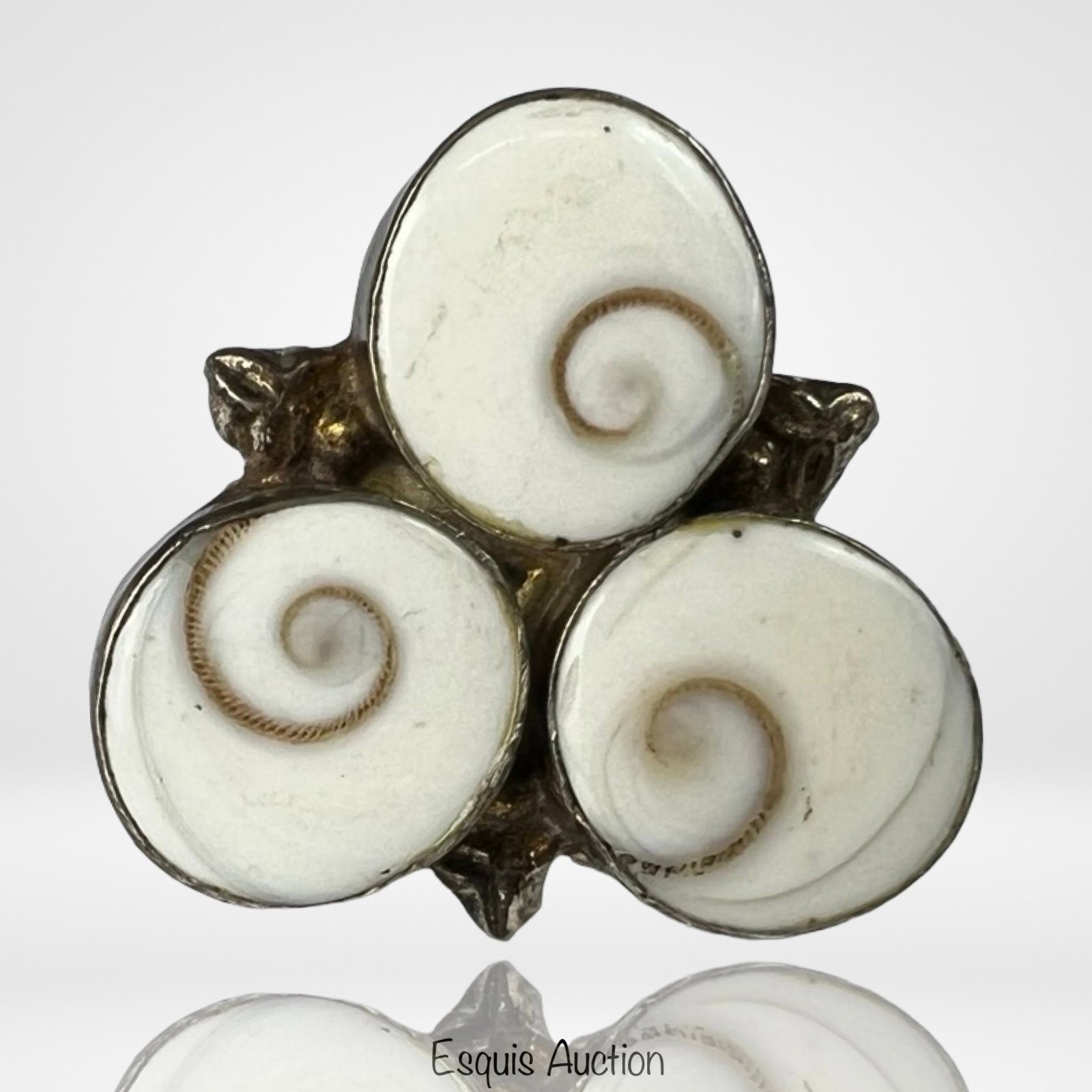 Triple Shiva's Eye Shell Sterling Silver Ring (1 of 4)