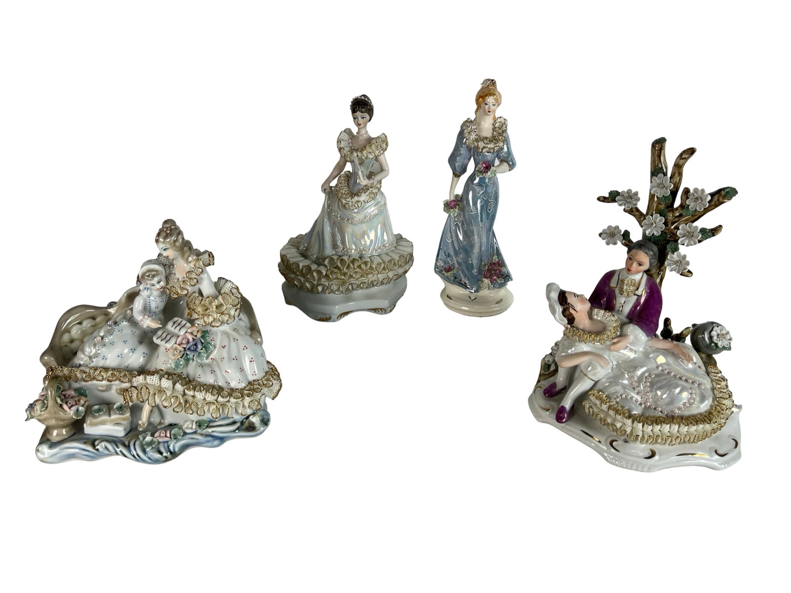 Romanian Porcelain Lace Lady Figurines - Apulum (1 of 8)