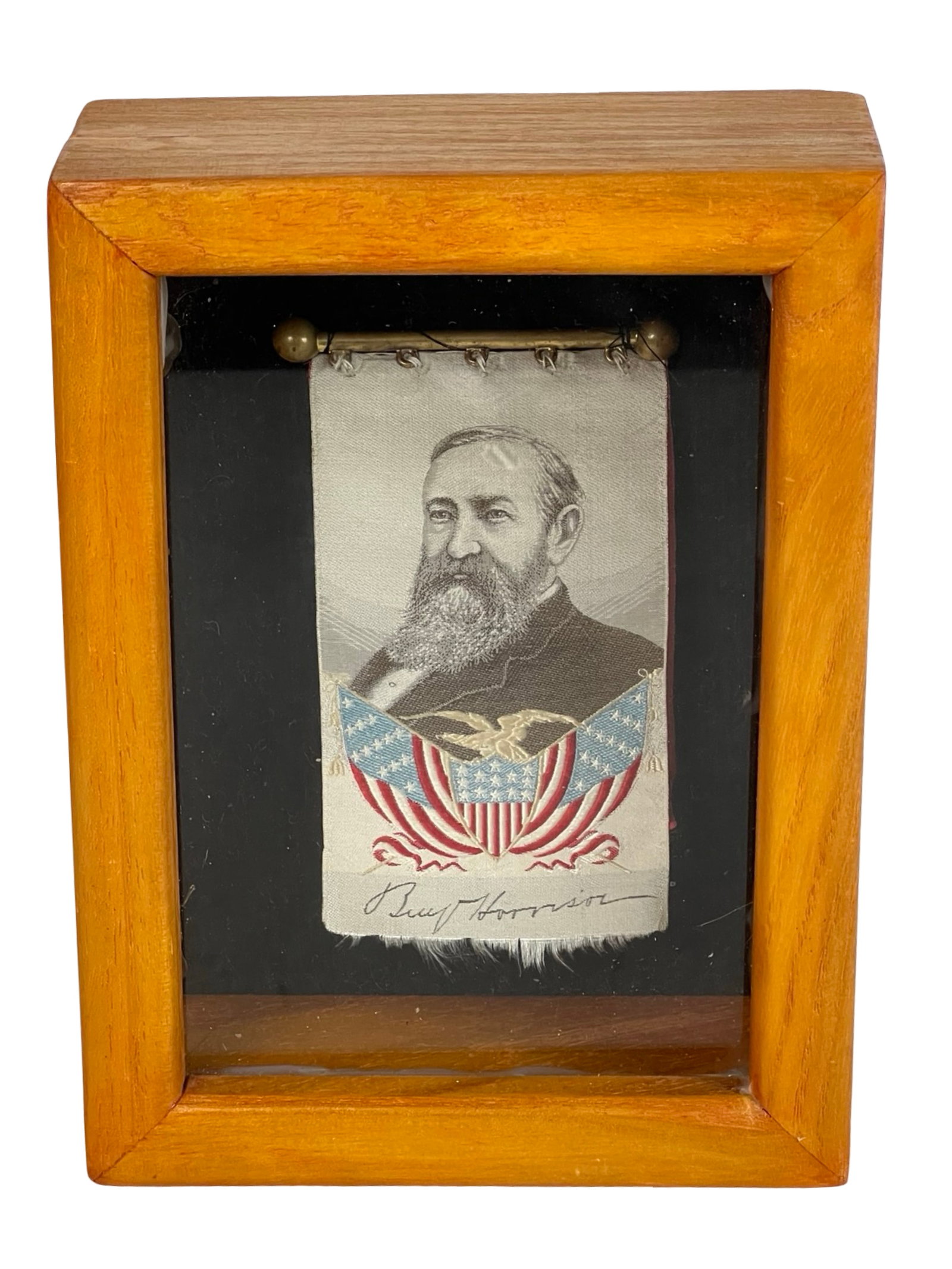 Antique Benjamin Harrison Silk Campaign Ribbon (1 of 2)