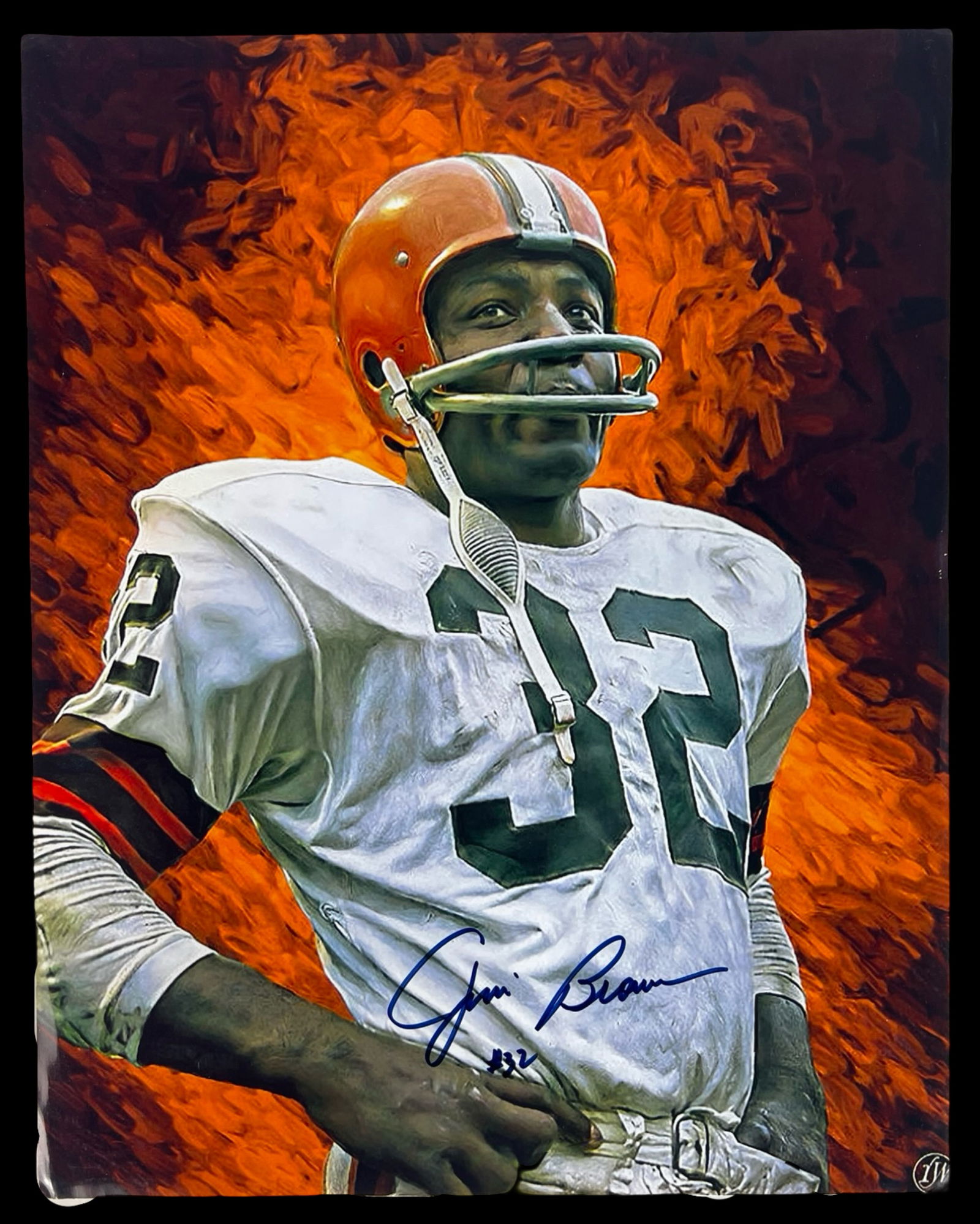 Jim Brown Signed Cleveland Browns Football Photo (1 of 3)