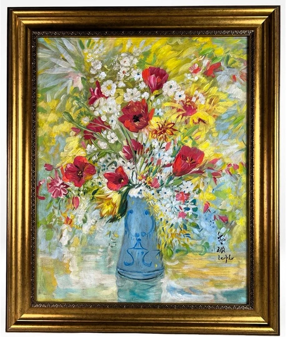Le Pho (manner) Still Life  Flowers Oil Painting (1 of 5)