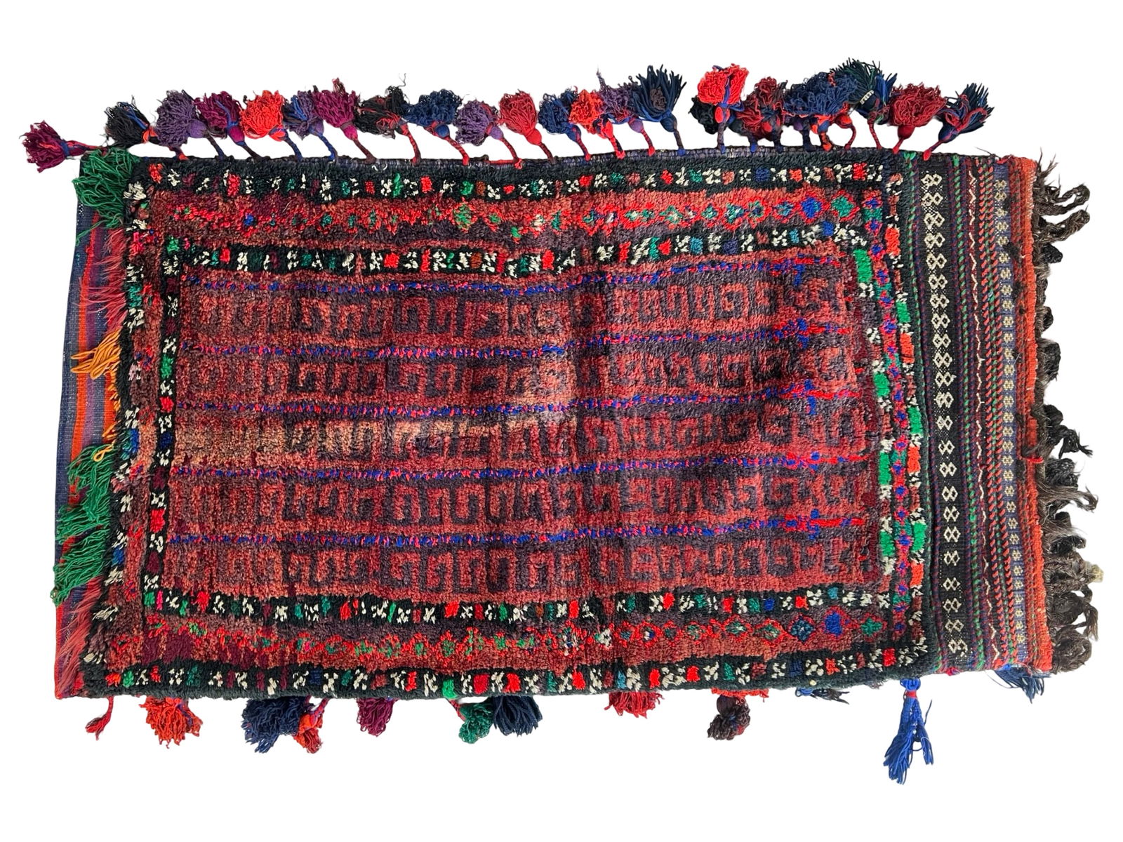 Baluchi Hand-Knotted Afghan Pillow Cover Rug (1 of 4)
