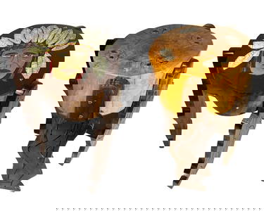 Robert Perlot- Pair of Hand Carved Wooden Stools