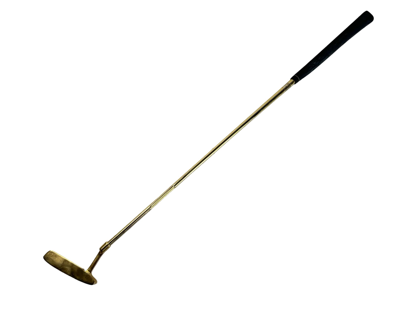 24k Gold-Plated Phoenix Golf Putter: Striking commemorative golf club featuring a gleaming 24 karat gold-plated finish. This full-size putter by Phoenix Putter Co. (Model 42) showcases exceptional presentation value with a sleek black gr