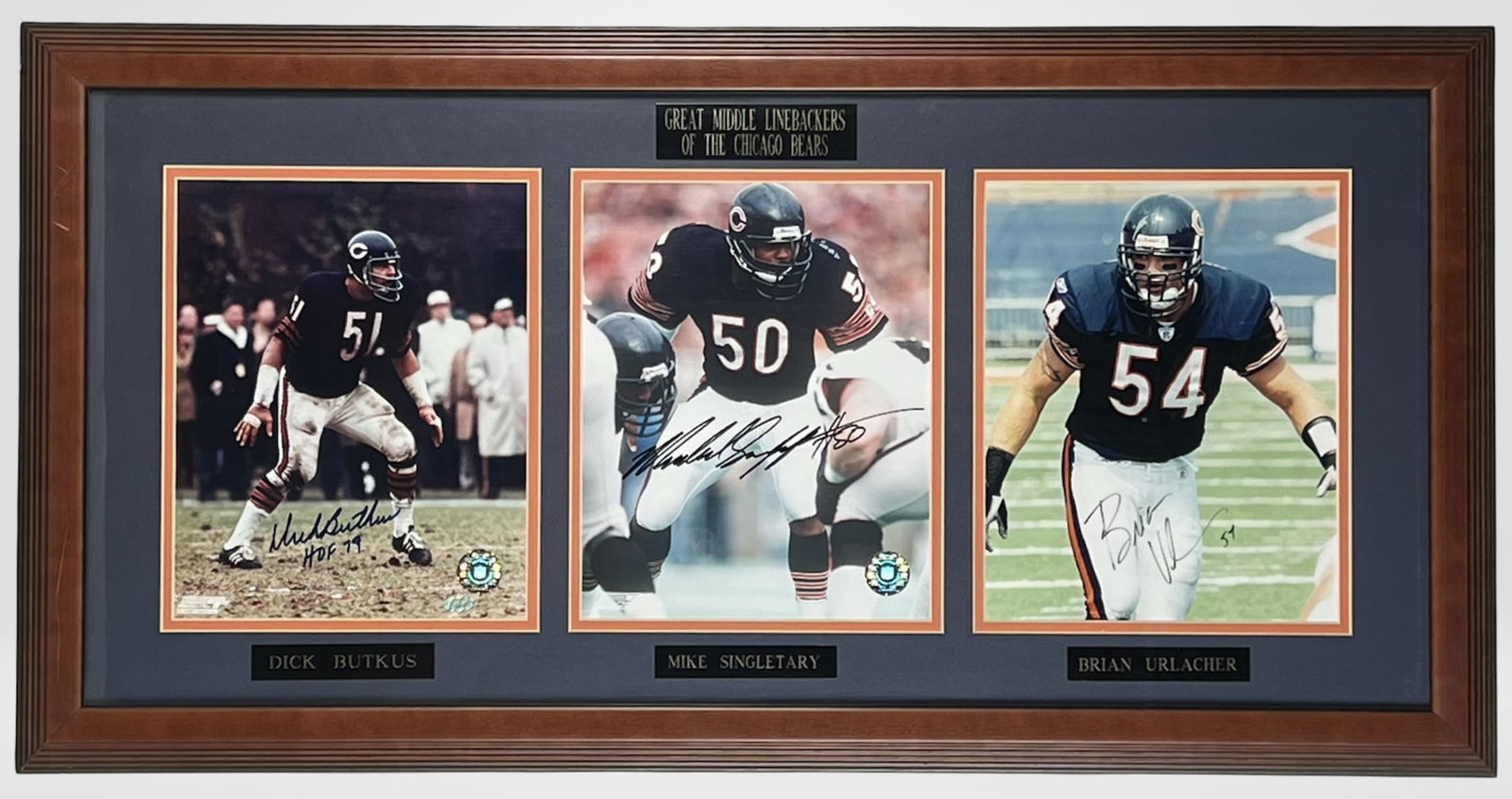 Chicago Bears "Great Linebackers" Triple Signed (1 of 7)