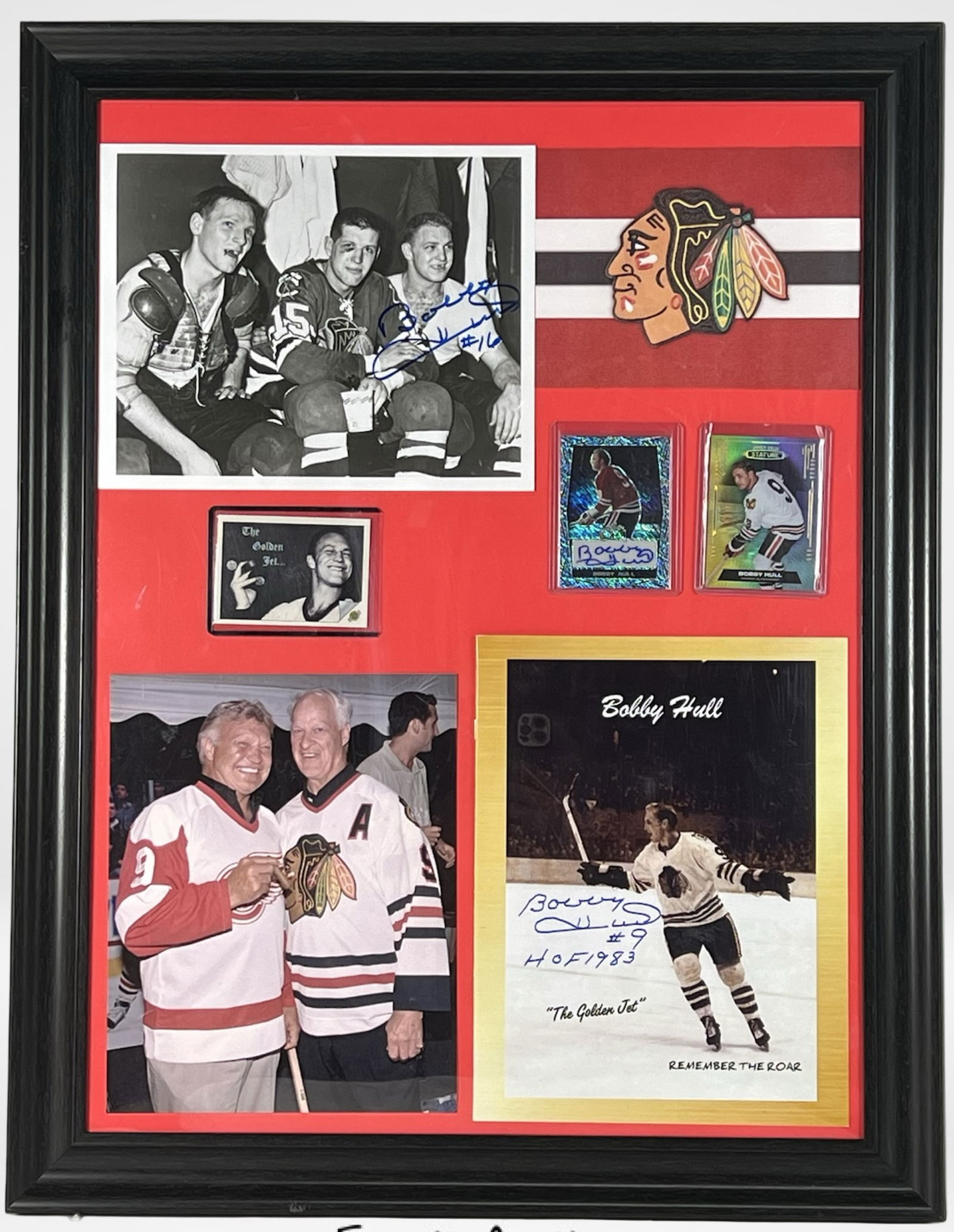 Bobby Hull  Blackhawks Signed Photo & Card Display (1 of 5)