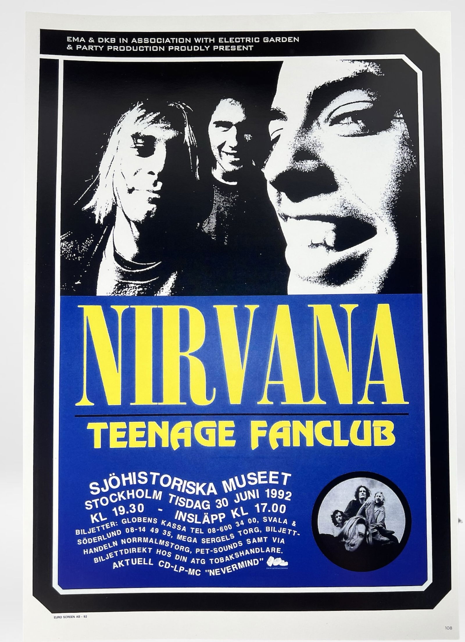 Nirvana 1992 Stockholm Concert Poster (1 of 3)