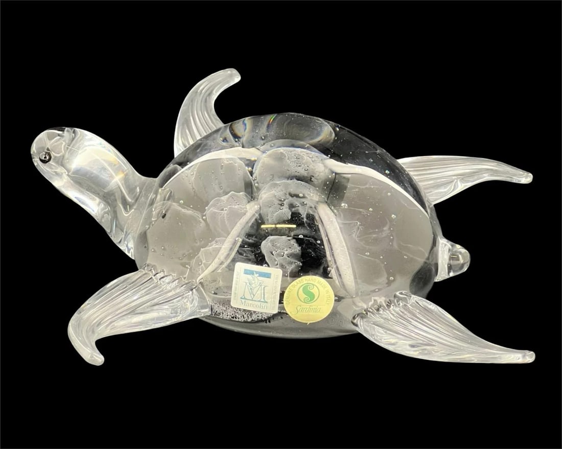 Marcolin Italian Art Crystal Sea Turtle Sculpture (1 of 5)