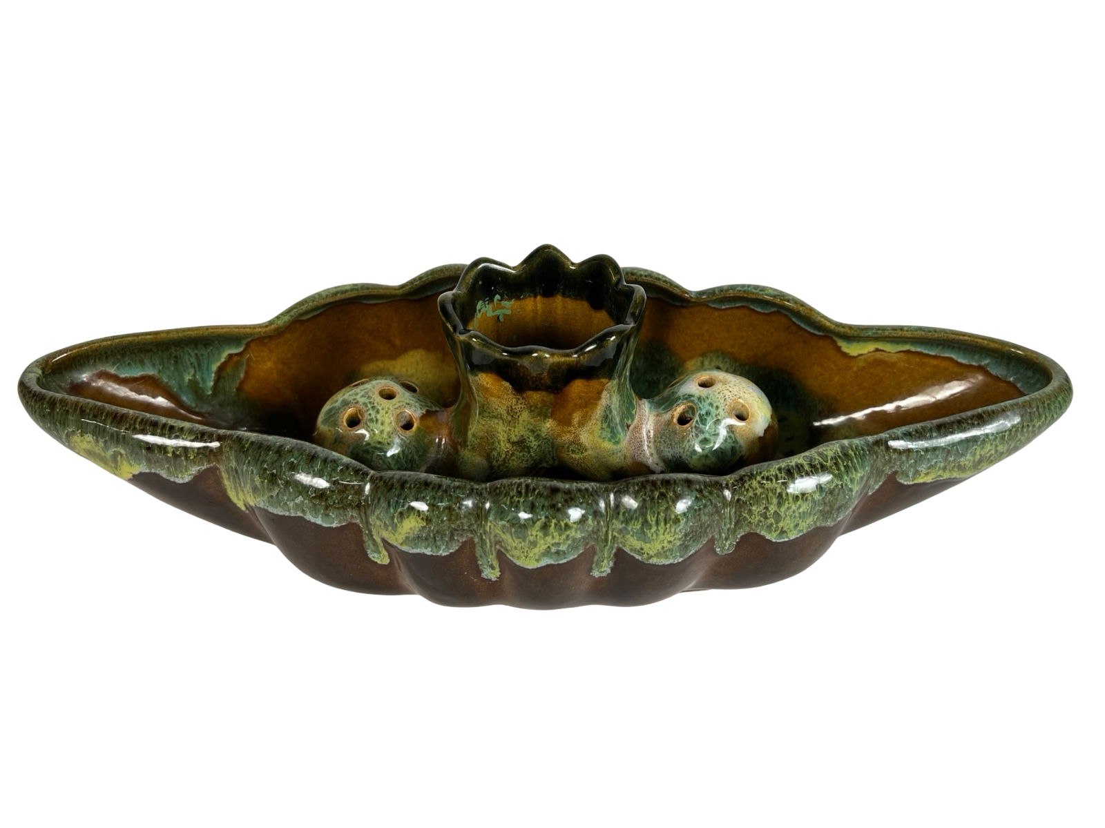 Van Briggle Art Pottery Flower Frog with Drip Bowl (1 of 5)