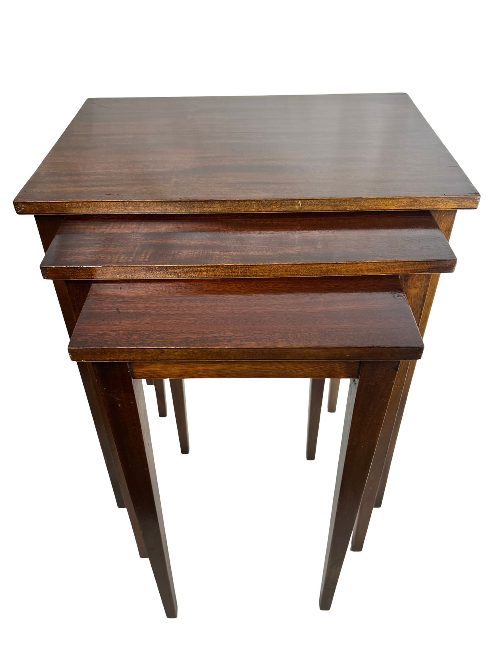 Set of 3 Mid-20th Century Mahogany Nesting Tables (1 of 6)
