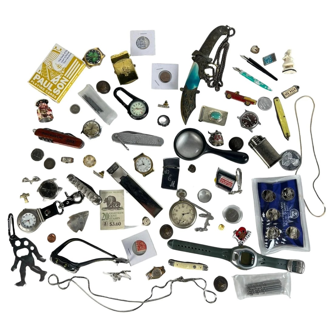 Grandfather's Junk Drawer Lot - Watches, Coins, Kn (1 of 6)