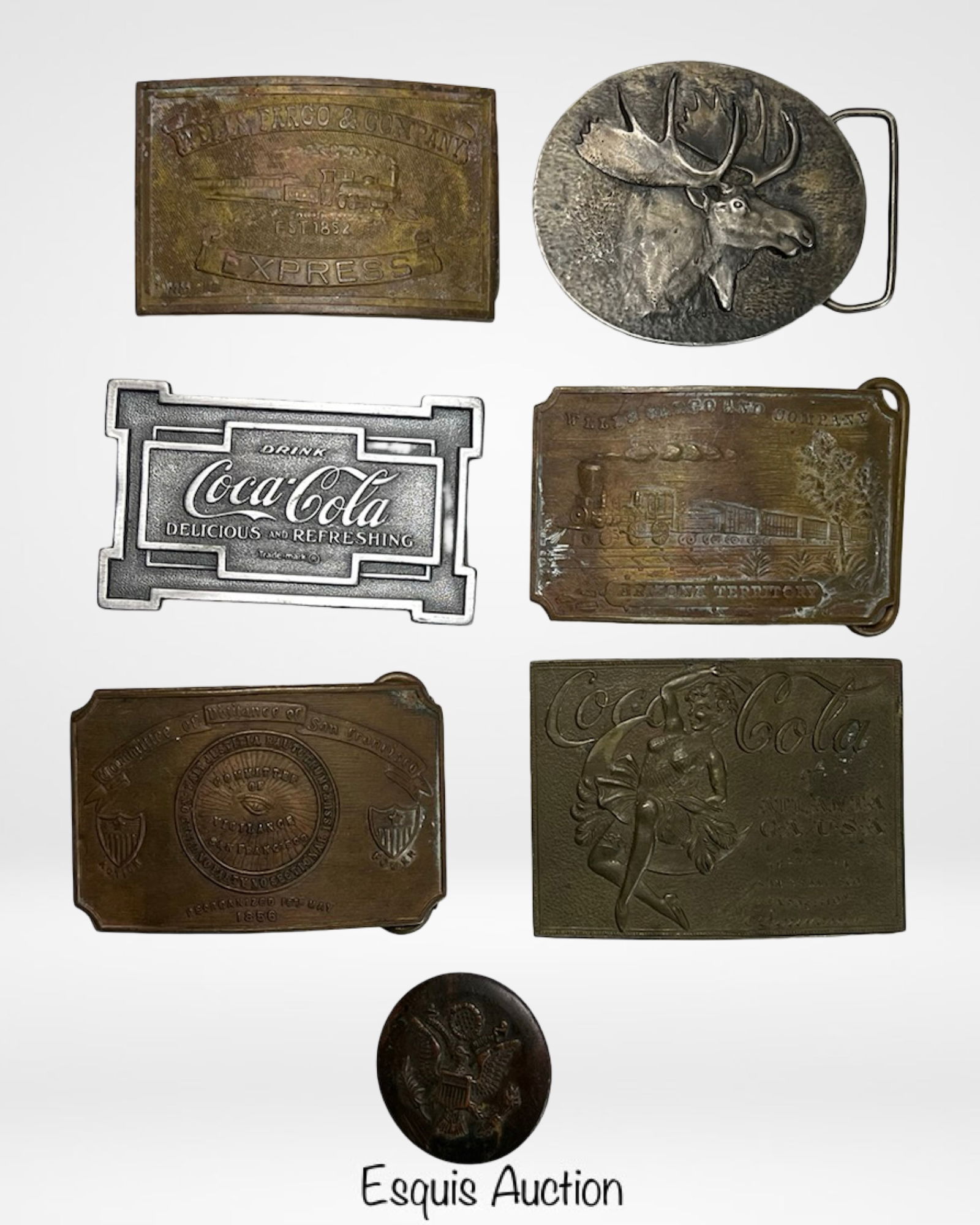 Vintage Belt Bucles- Tiffany Studio, WWII US Army, (1 of 4)