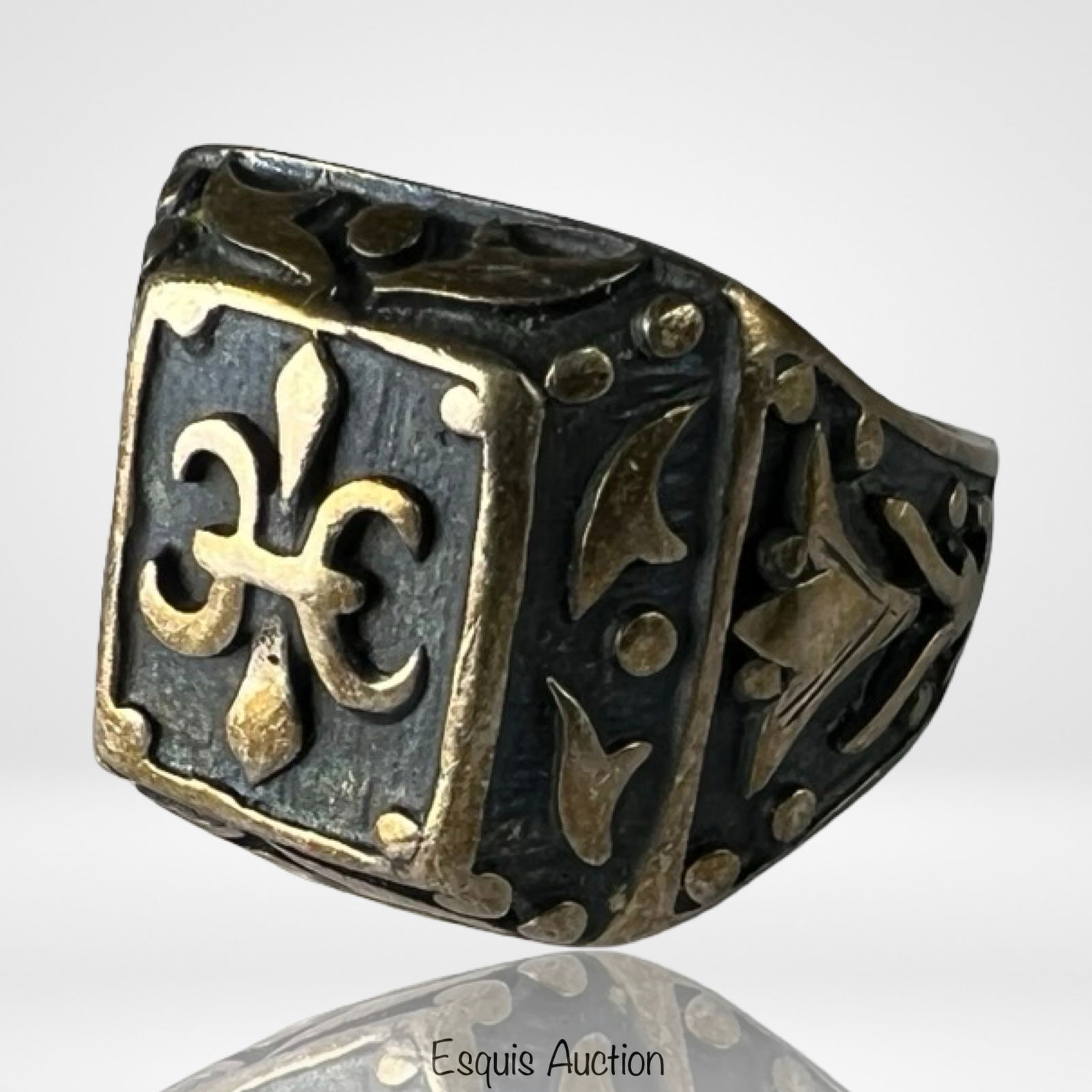 Sterling Silver Fleur-de-Lis Men's Ring (1 of 5)