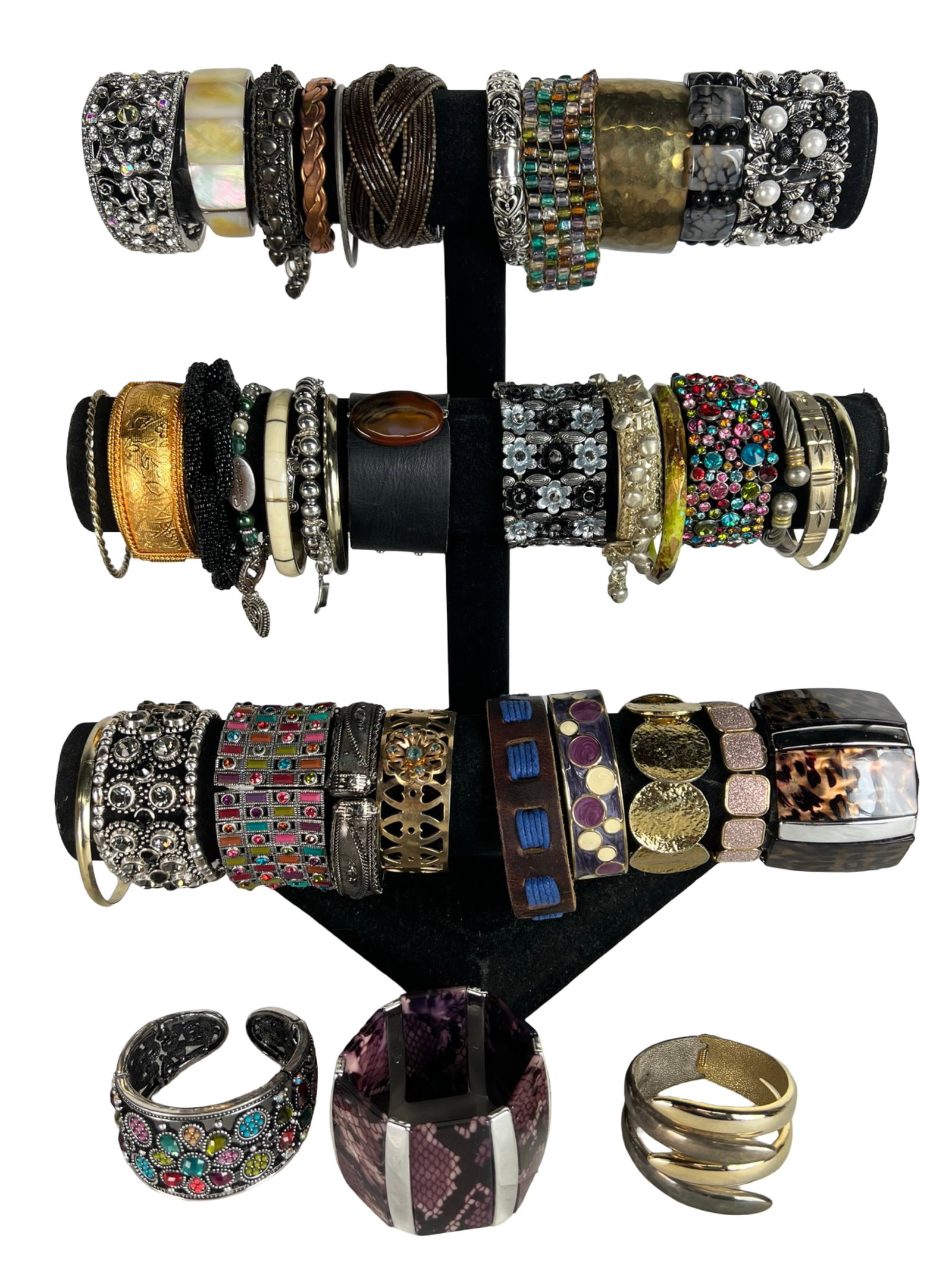 Collection of Lady's Bracelets: Explore a diverse assortment of bracelets, each one offering its own unique style and charm. Display stands are not included.