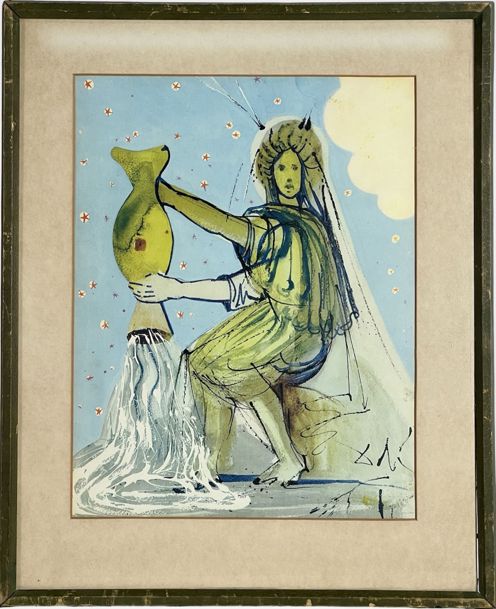 Salvador Dali  "Aquarius" Zodiac Lithograph (1 of 2)