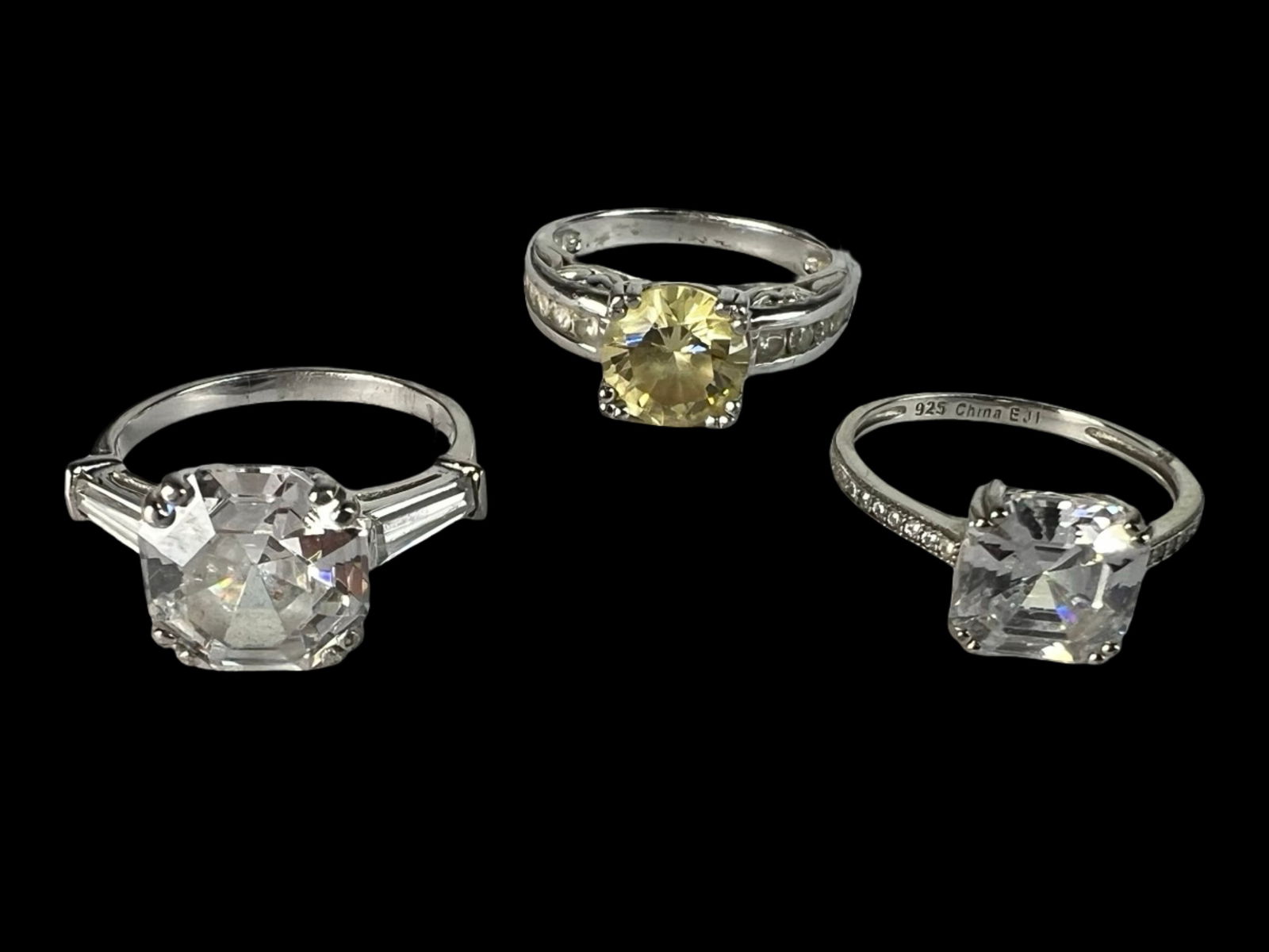 Lot of 3 Sterling Silver Statement Lady's Rings (1 of 3)