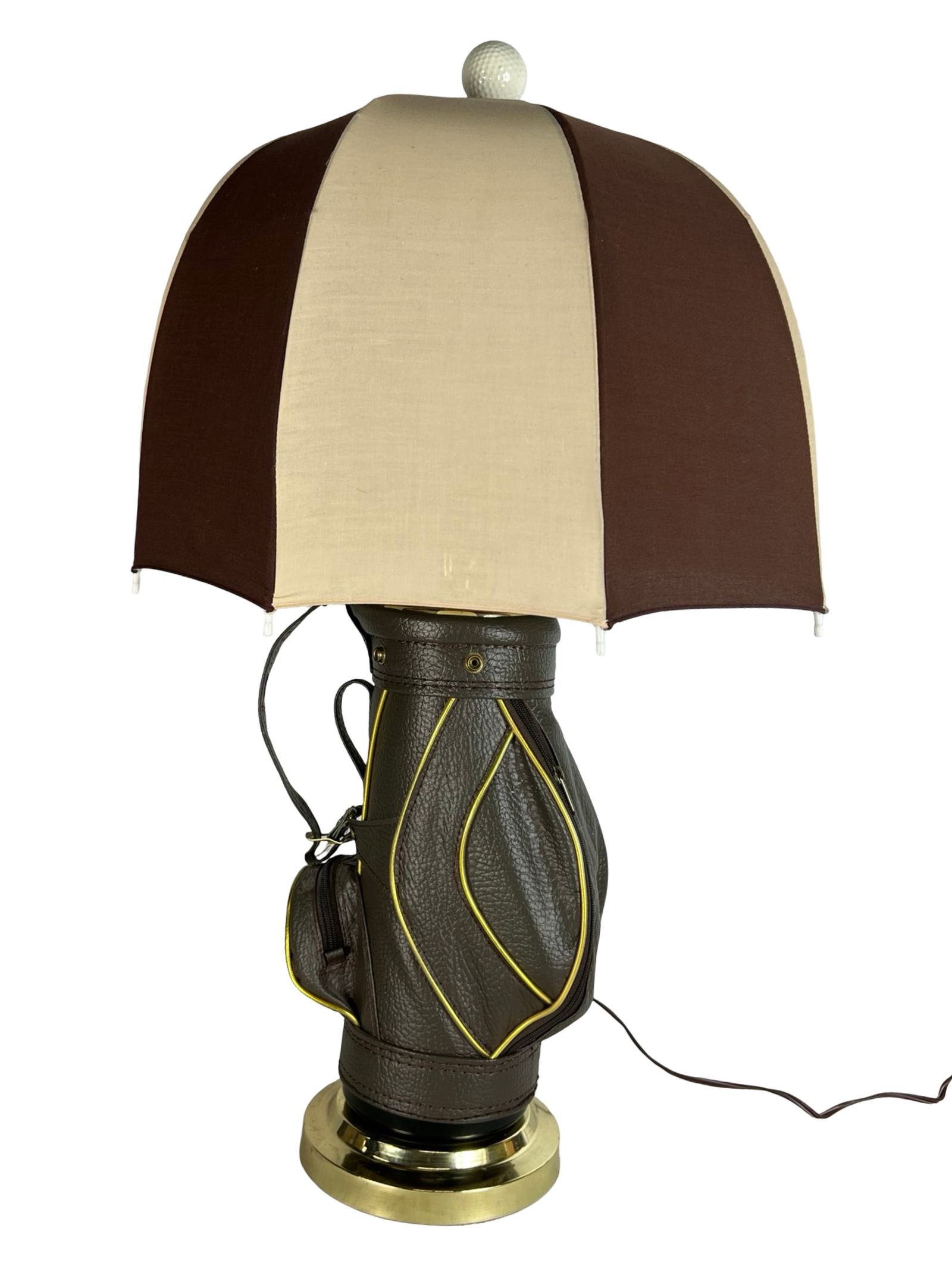 Vintage Golf Club Bag Table Lamp w/ Umbrella Shade (1 of 4)
