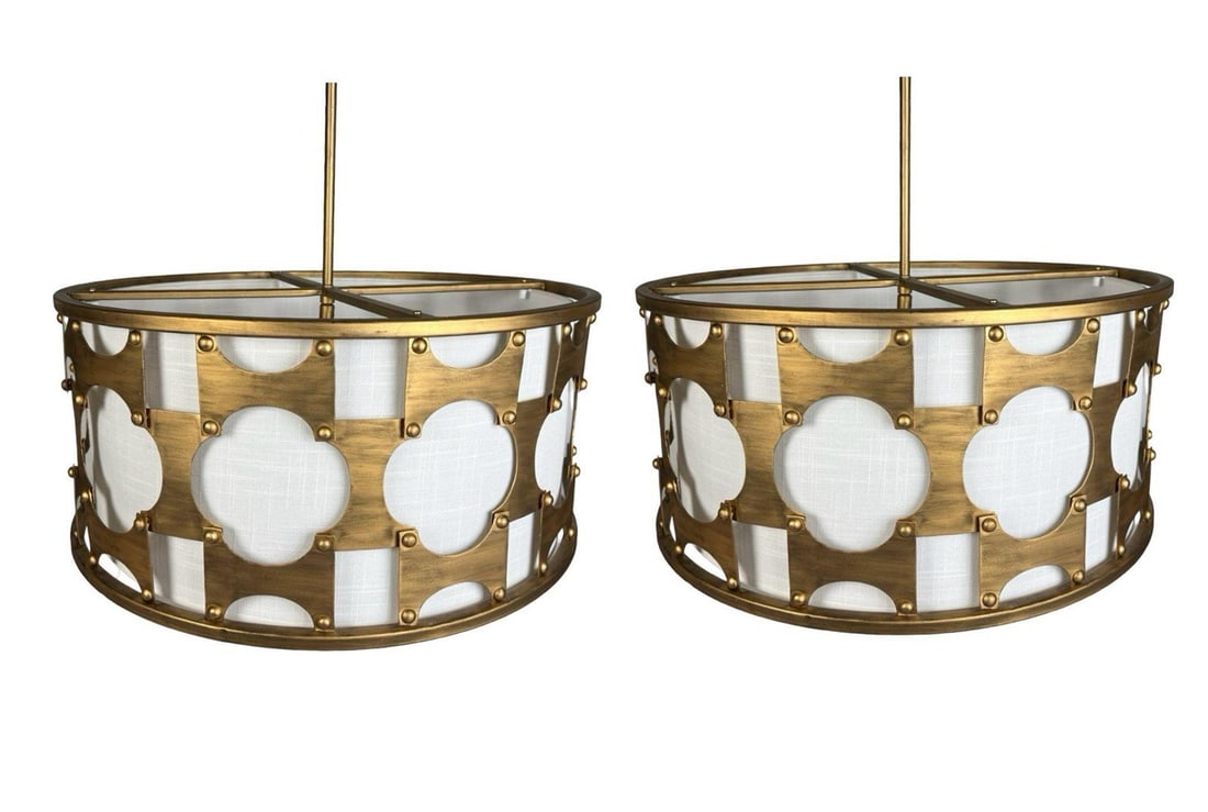 Hinkley Modernist 5-Light Drum Chandeliers (1 of 4)