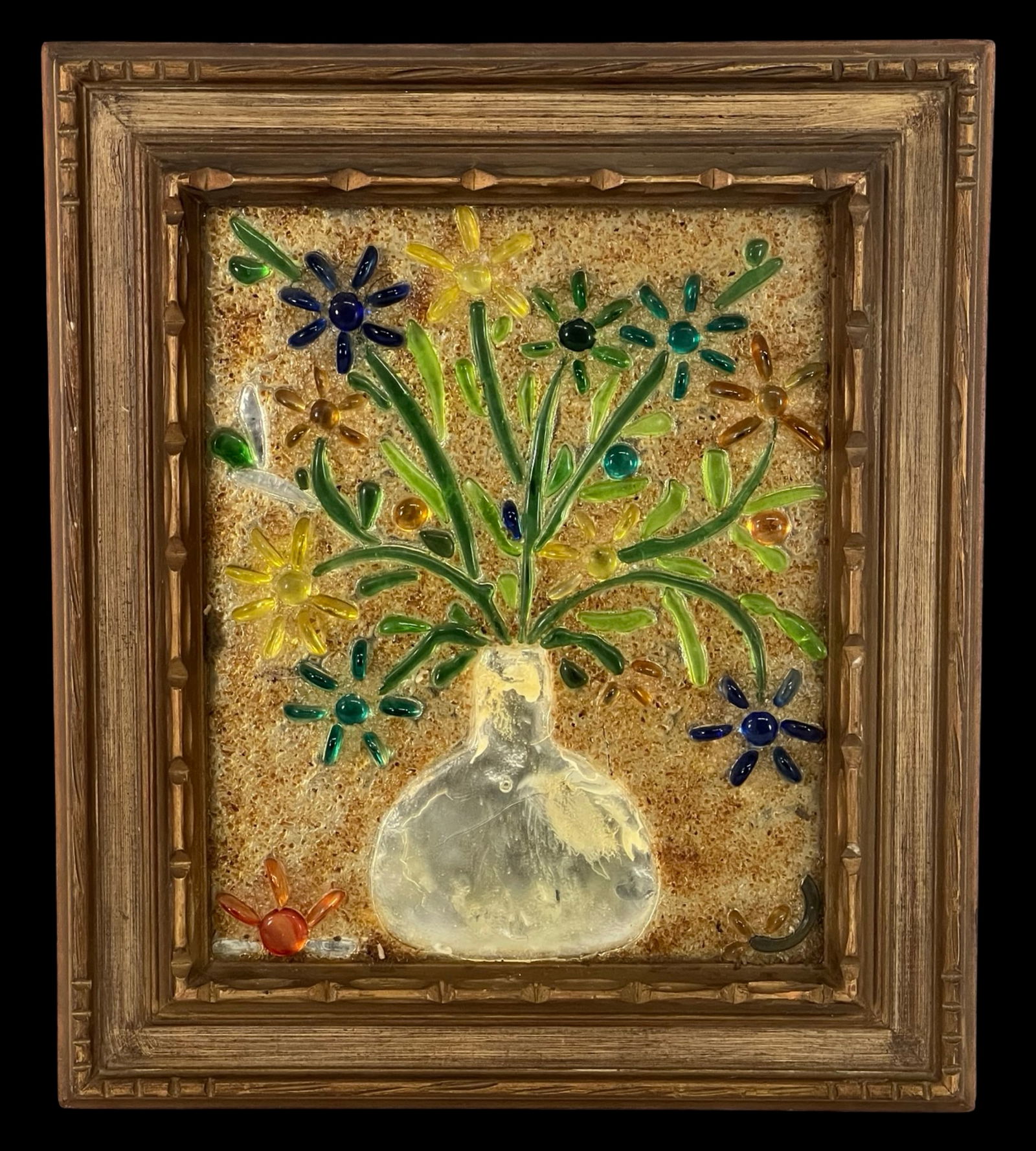 Whimsical Floral Vase Fused Glass Mosaic (1 of 3)