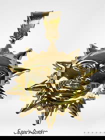 18K Yellow Gold Double-Sided Sun Face Pendant: Brilliant 18K yellow gold pendant featuring a sculpted double-sided sun face design with radiating rays. The finely detailed facial features give the piece a warm and expressive character, symbolizing