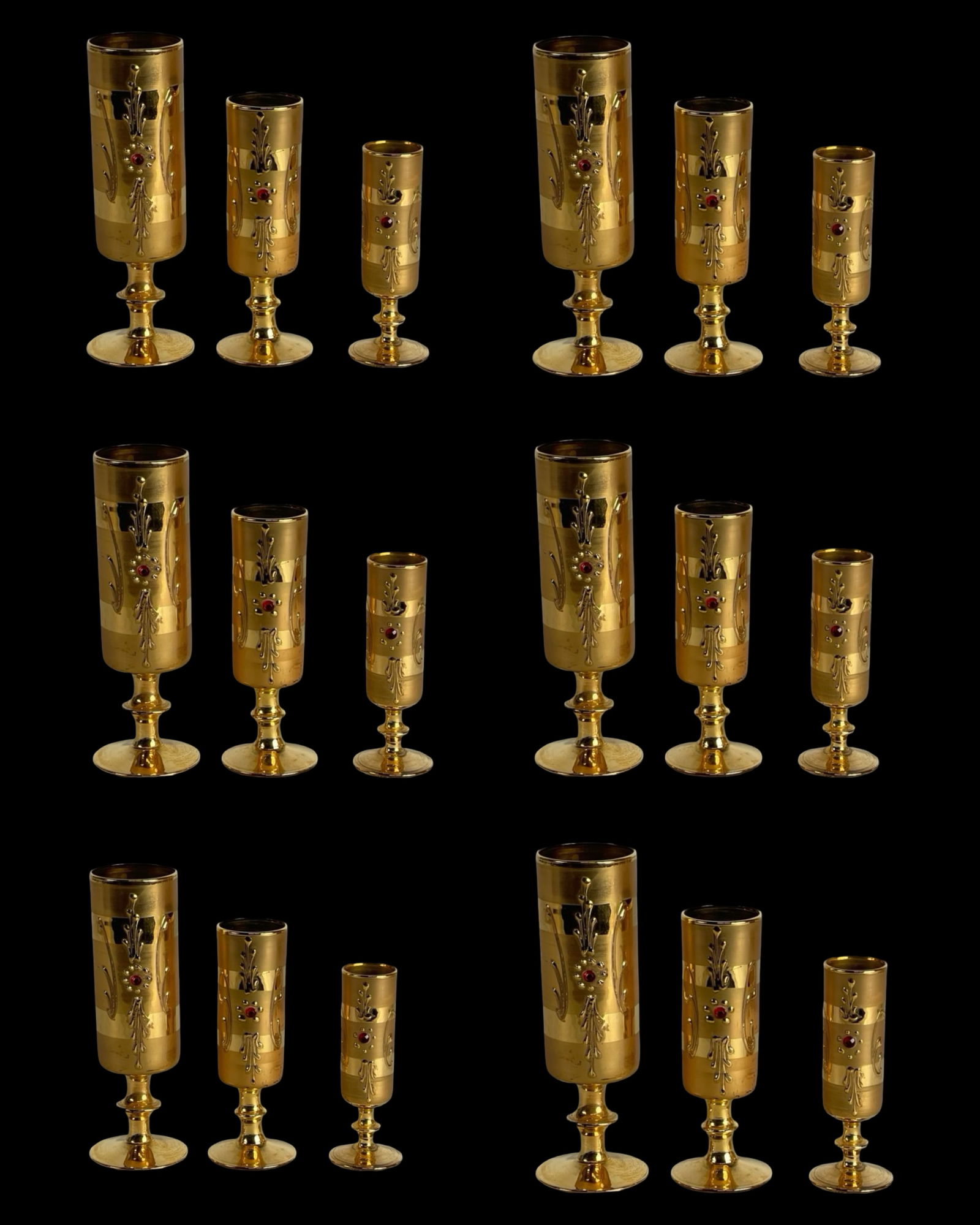 Moser Art Glass Jeweled & Gilded Liquor Glasses (1 of 4)
