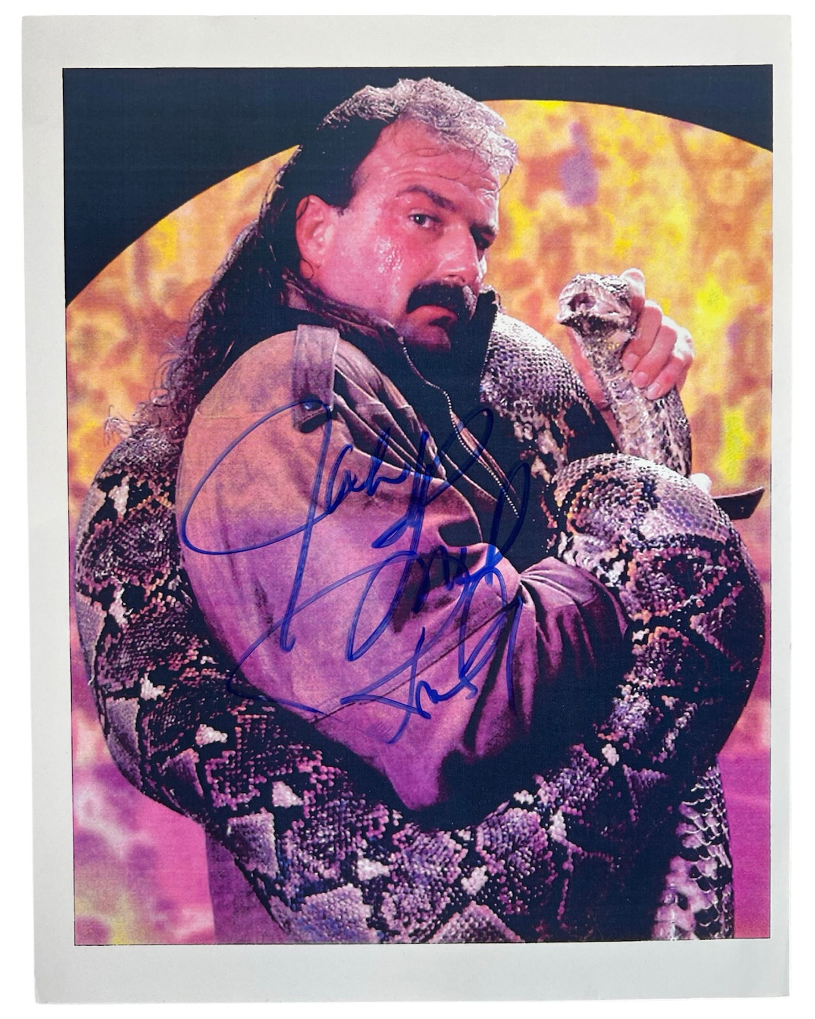 Jake "The Snake" Roberts Signed Wrestling Photo (1 of 3)