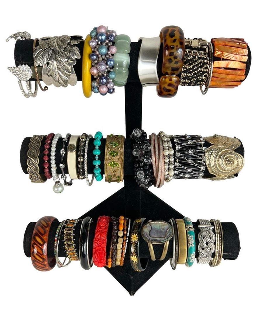 Collection of Lady's Bracelets: Discover a captivating variety of bracelets, each showcasing its own distinctive design and allure. Please note: display stands are not included.