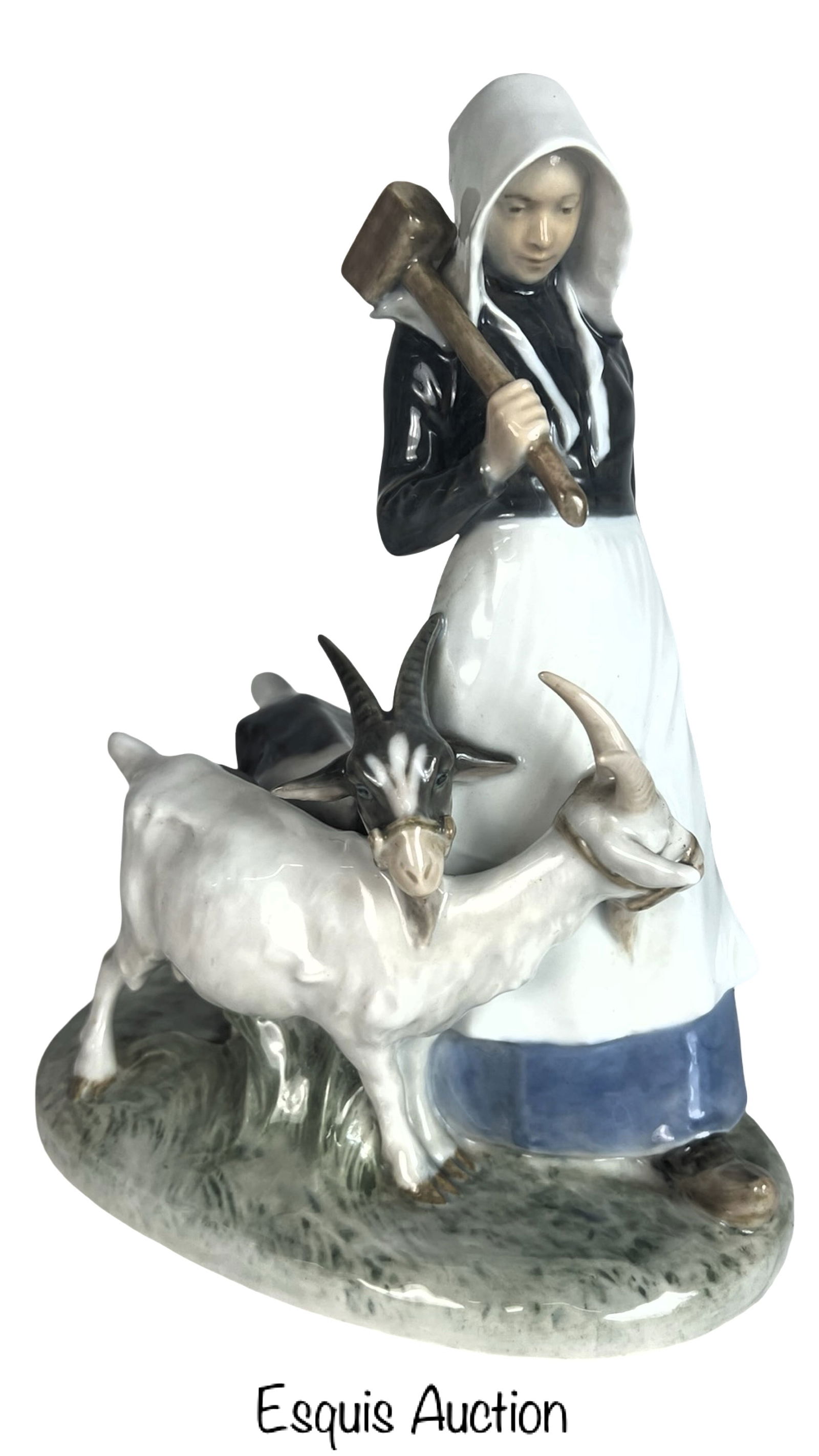 Royal Copenhagen Girl with Goats Porcelain Figurin (1 of 5)