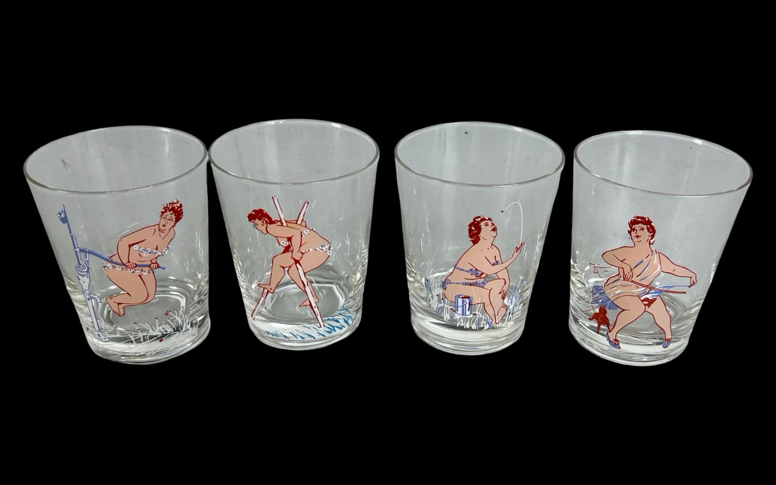 4 Vintage Duane Bryers "Hilda" Pin-Up Girl Glasses (1 of 3)