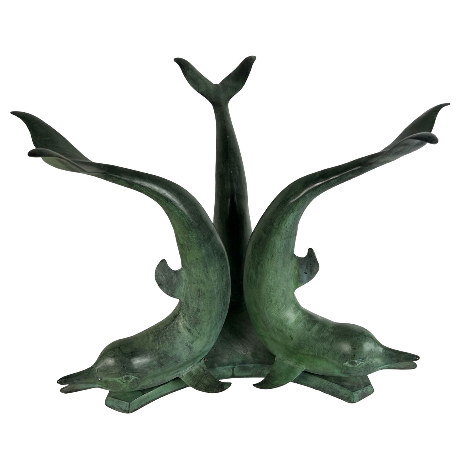 1970s Triple Dolphin Bronze Sculptural Table Base (1 of 5)