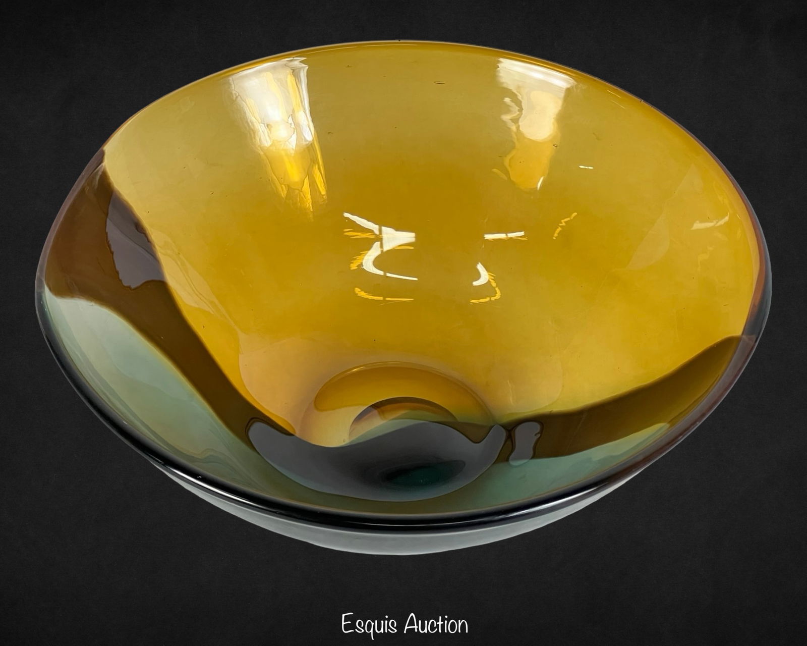 Vintage Murano Style Hand Blown Art Glass Bowl (1 of 5)