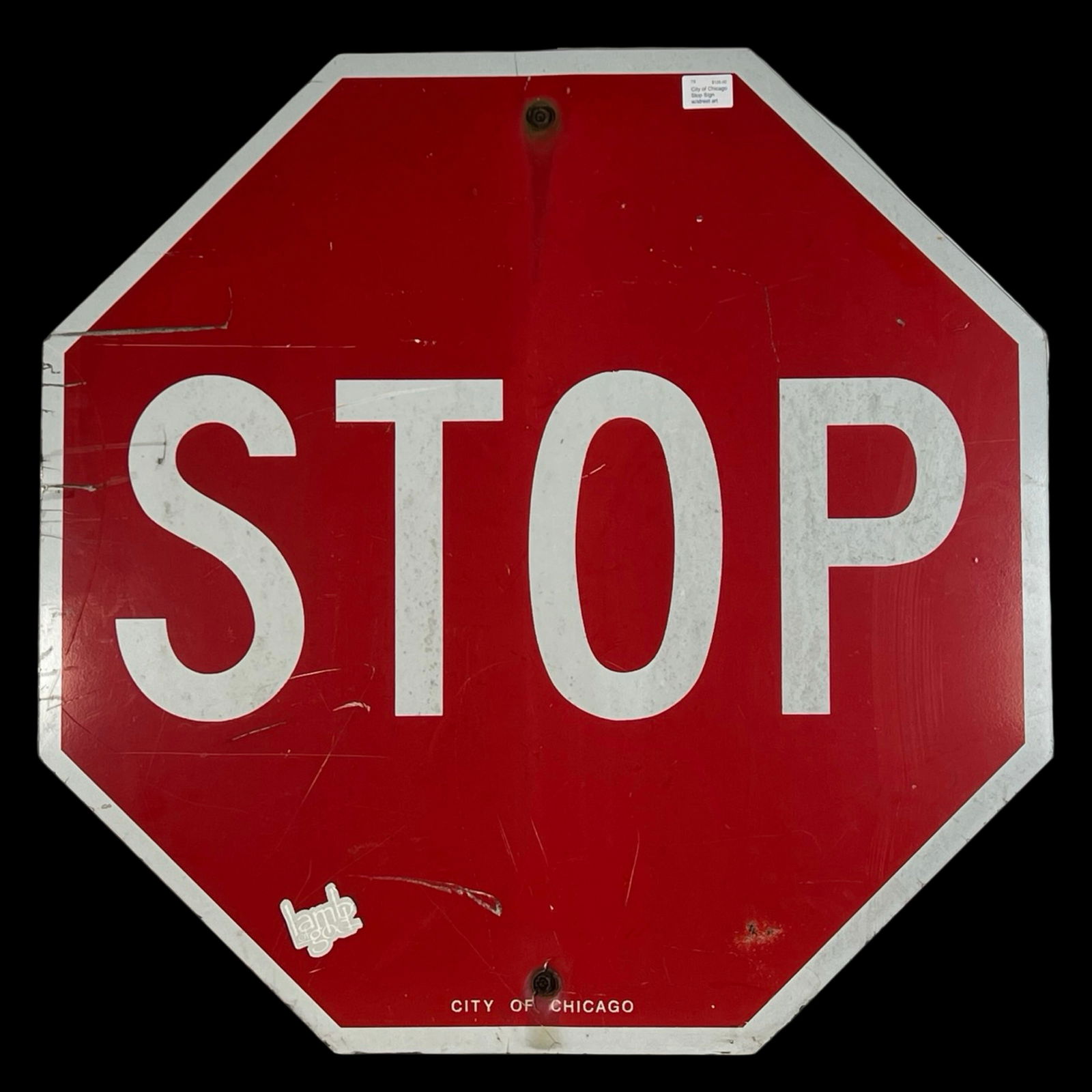 Vintage City of Chicago STOP Street Sign (1 of 3)