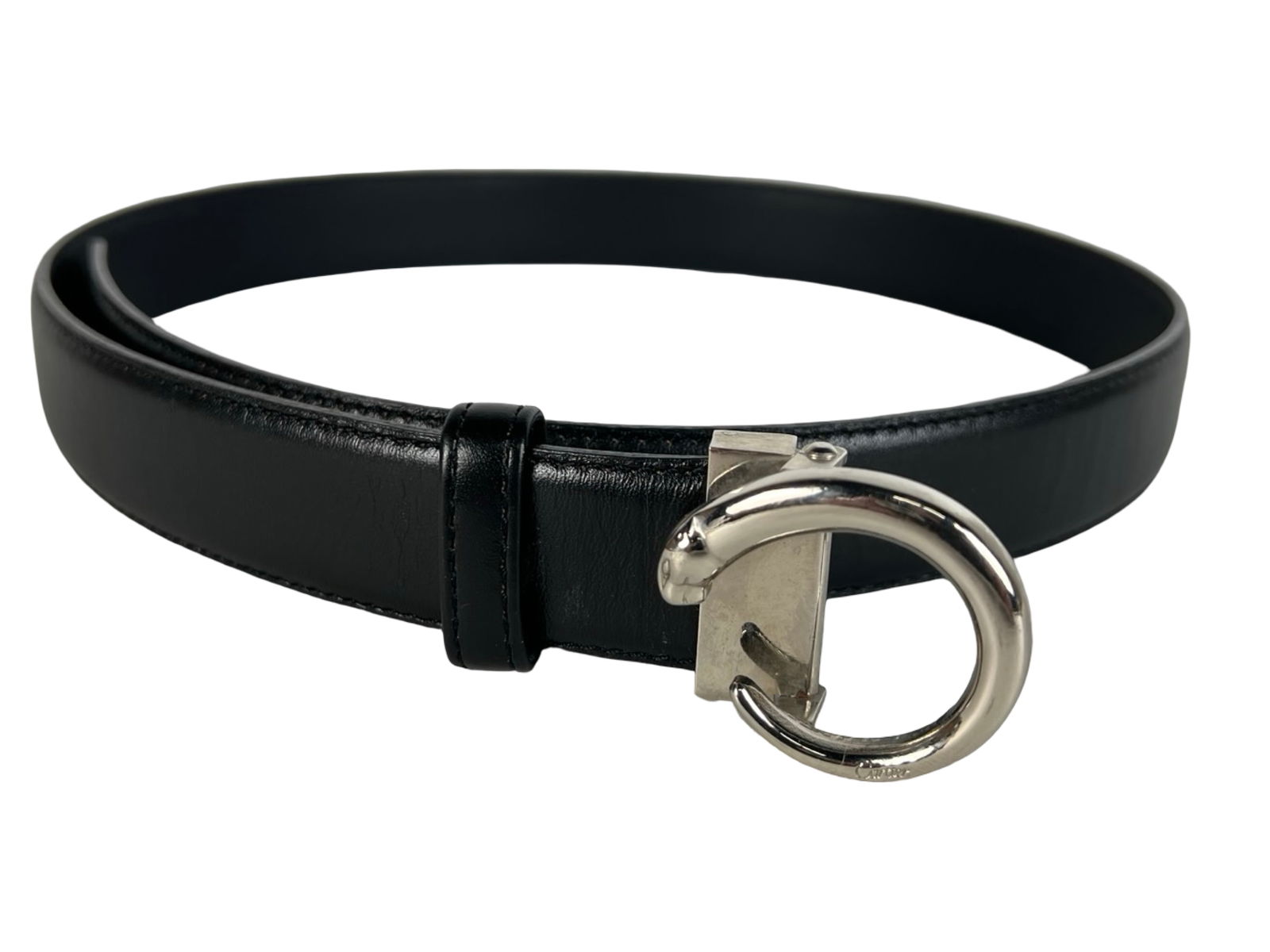 Luxury Black Leather Belt Polished Panther Buckle (1 of 5)