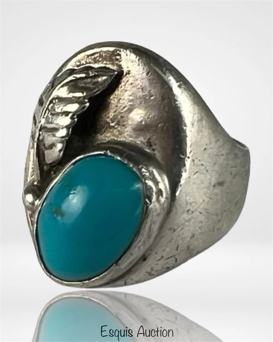 Navajo Sterling Silver & Turquoise Statement Ring (1 of 3)